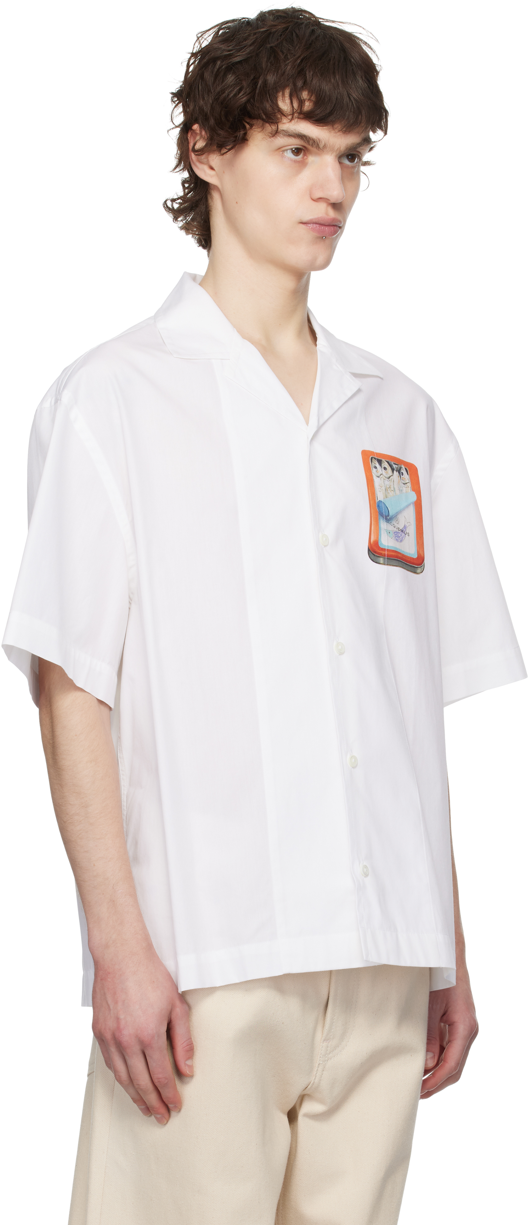 Jacquemus Mens La Chemise Graphic-print Cotton Shirt Boite Sardines Orange In 1if Boite Sardines O