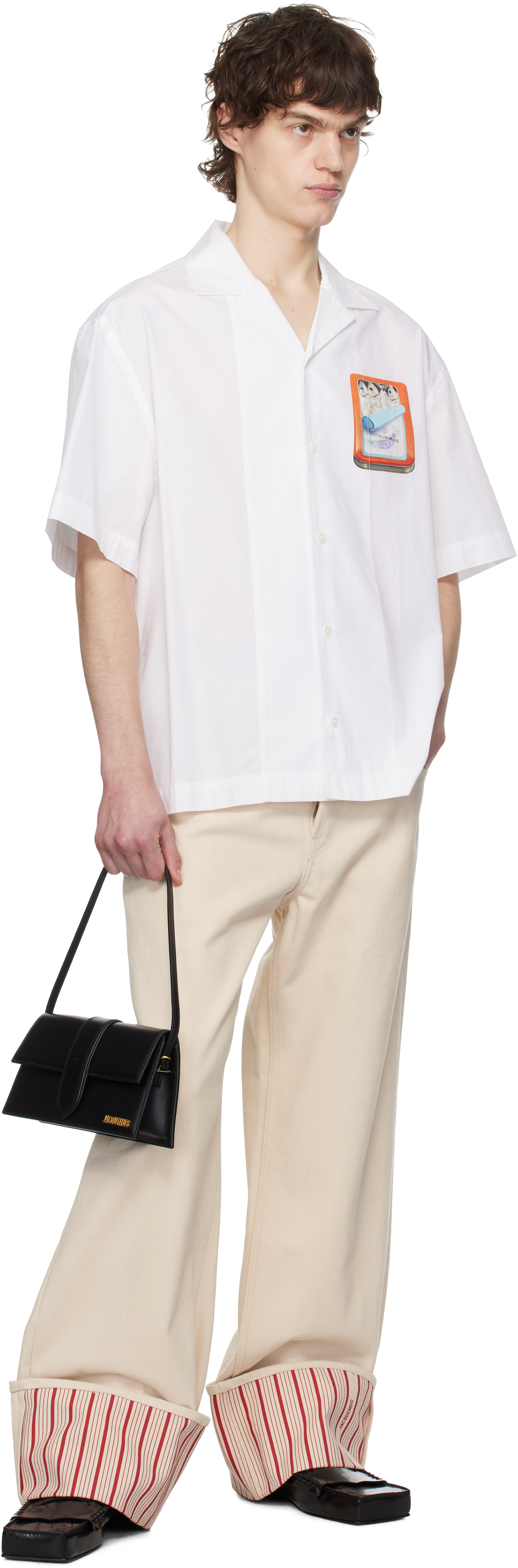 Jacquemus Mens La Chemise Graphic-print Cotton Shirt Boite Sardines Orange In 1if Boite Sardines O