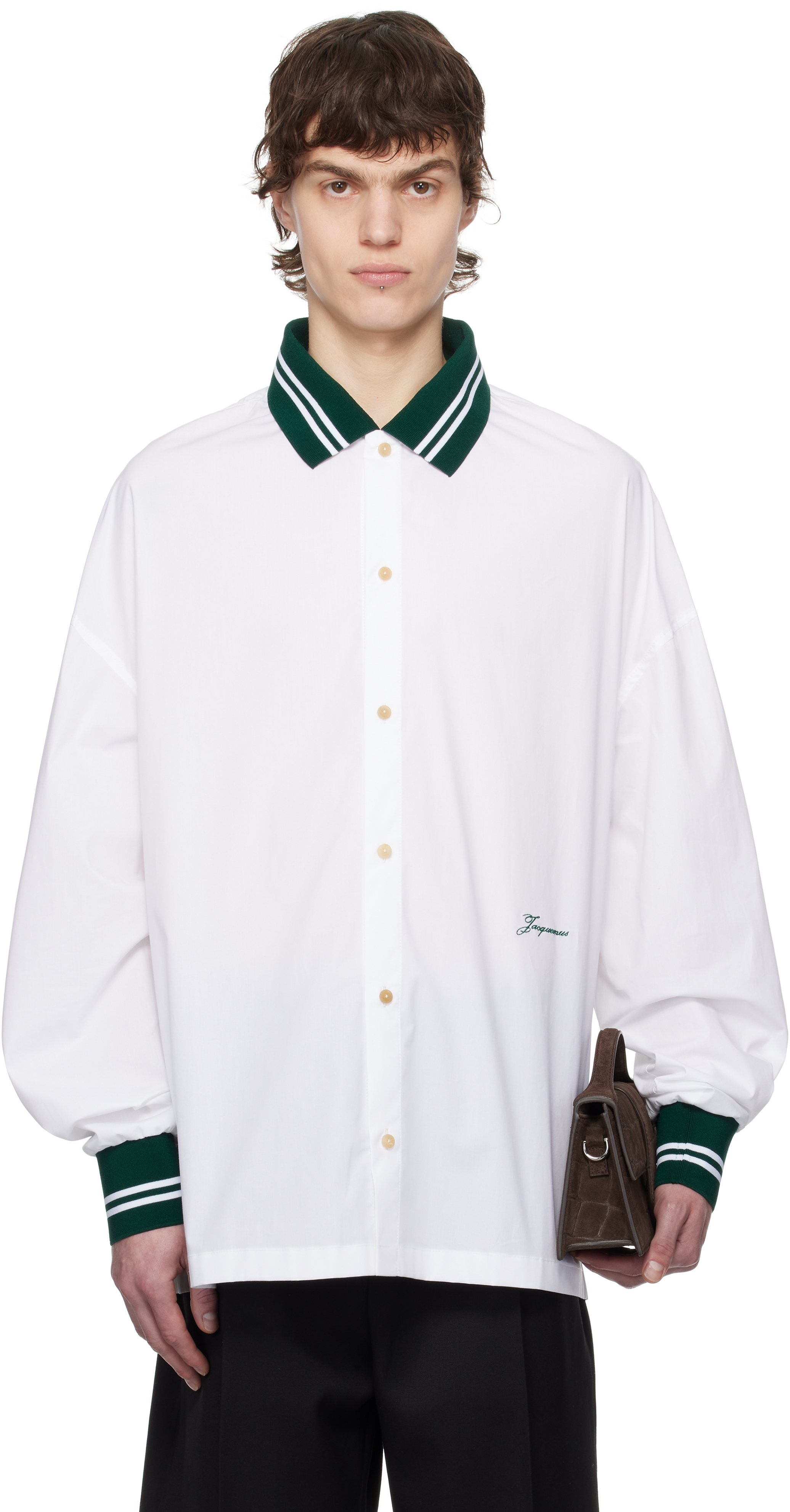 White La Croisière 'The Baseball long-sleeve' Shirt