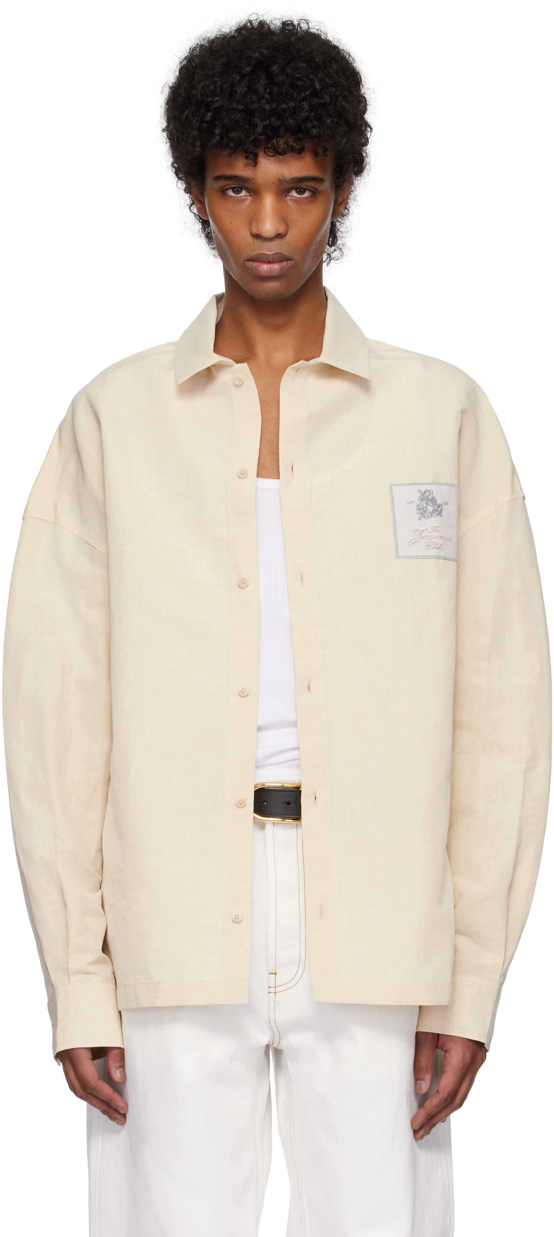 【JACQUEMUS】La Chemise Atelier リネン混シャツ JACQUEMUS: Beige 'La chemise atelier' Shirt | SSENSE