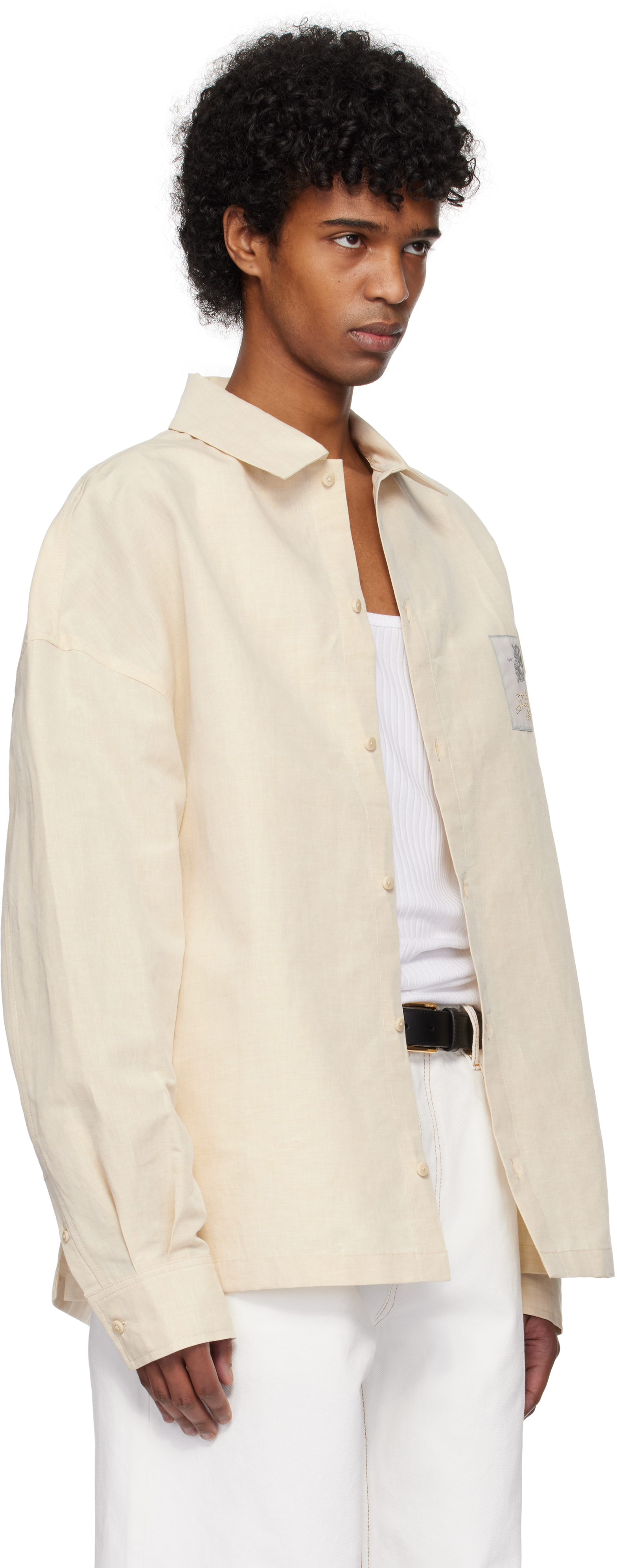 Jacquemus Beige 'la Chemise Atelier' Shirt In 201 Halter Off White