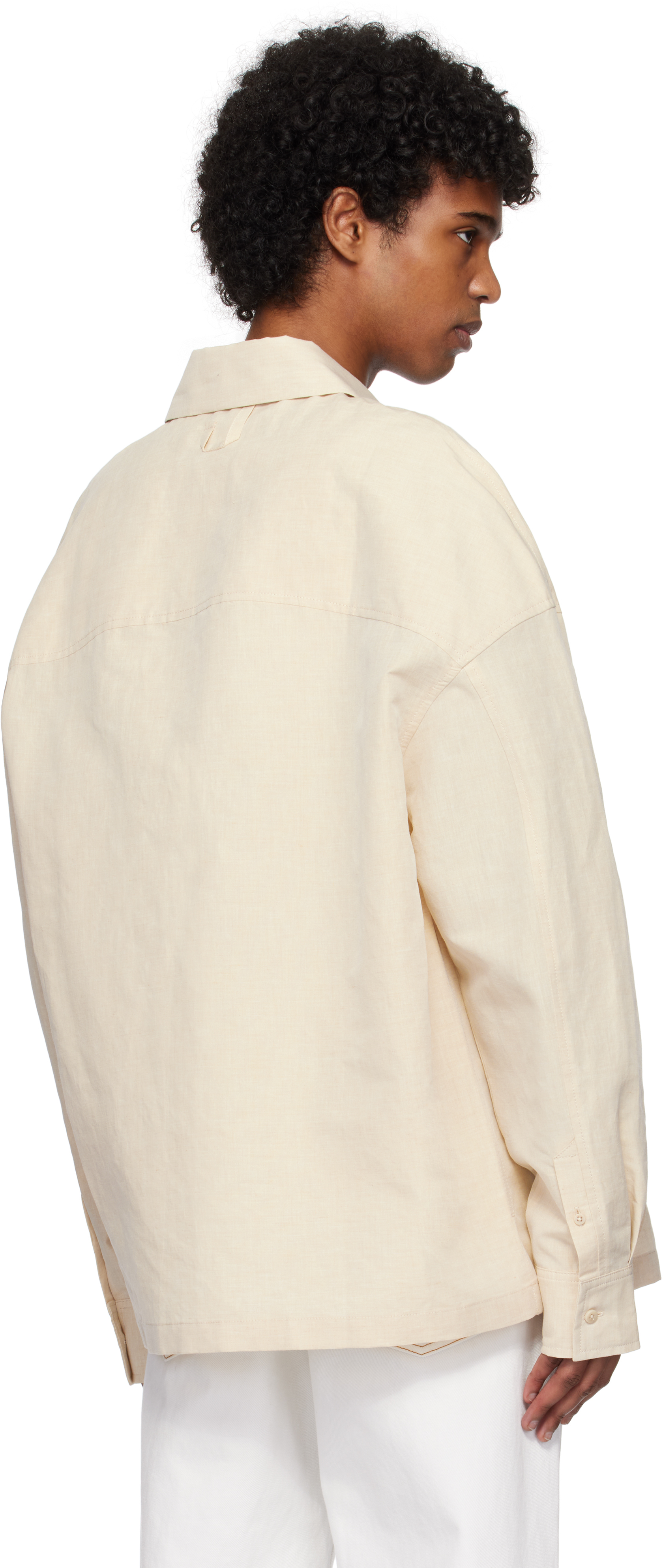 Jacquemus Beige 'la Chemise Atelier' Shirt In 201 Halter Off White
