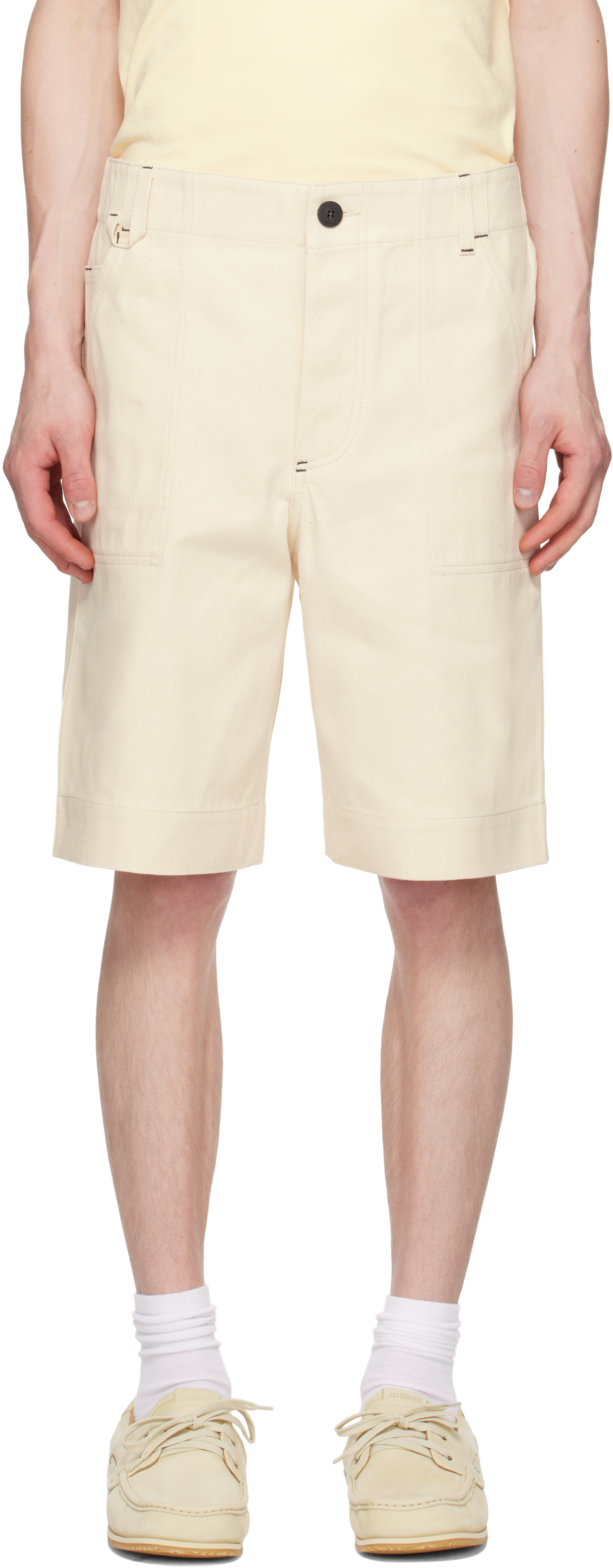 Beige La Croisière 'The de-Nîmes' Denim Shorts