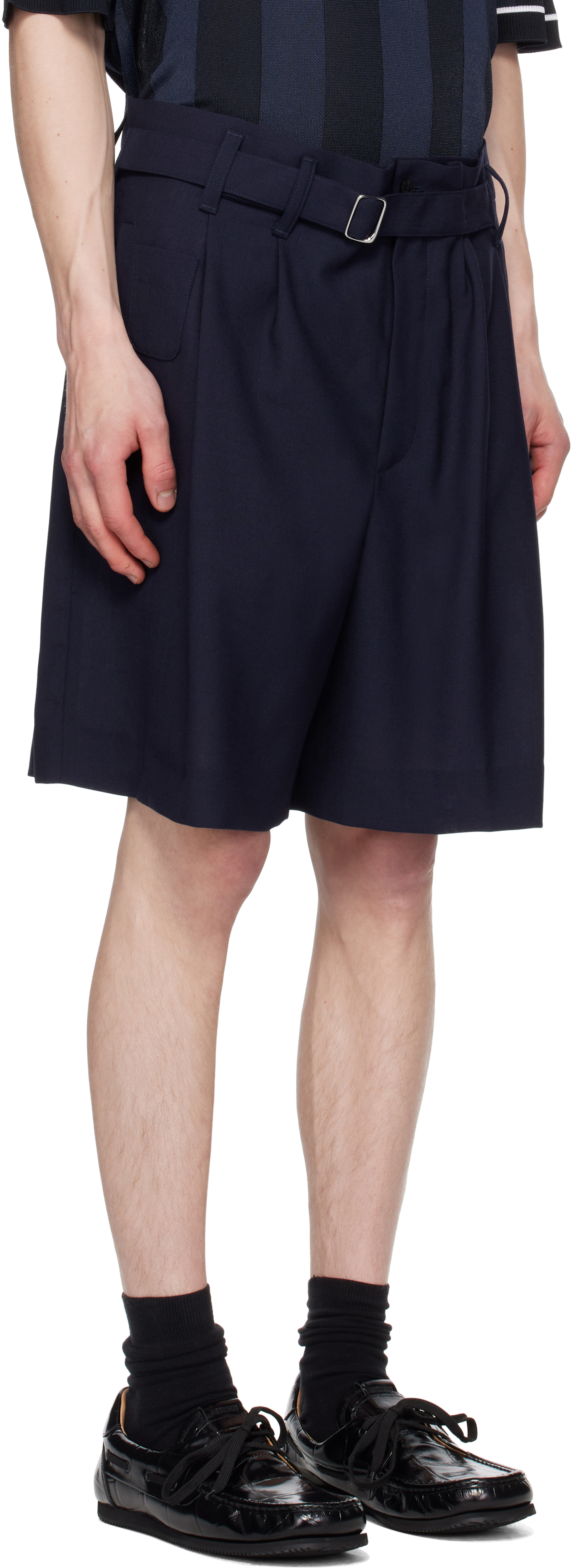 Jacquemus Navy La Croisière 'the Fernando' Shorts In Blue