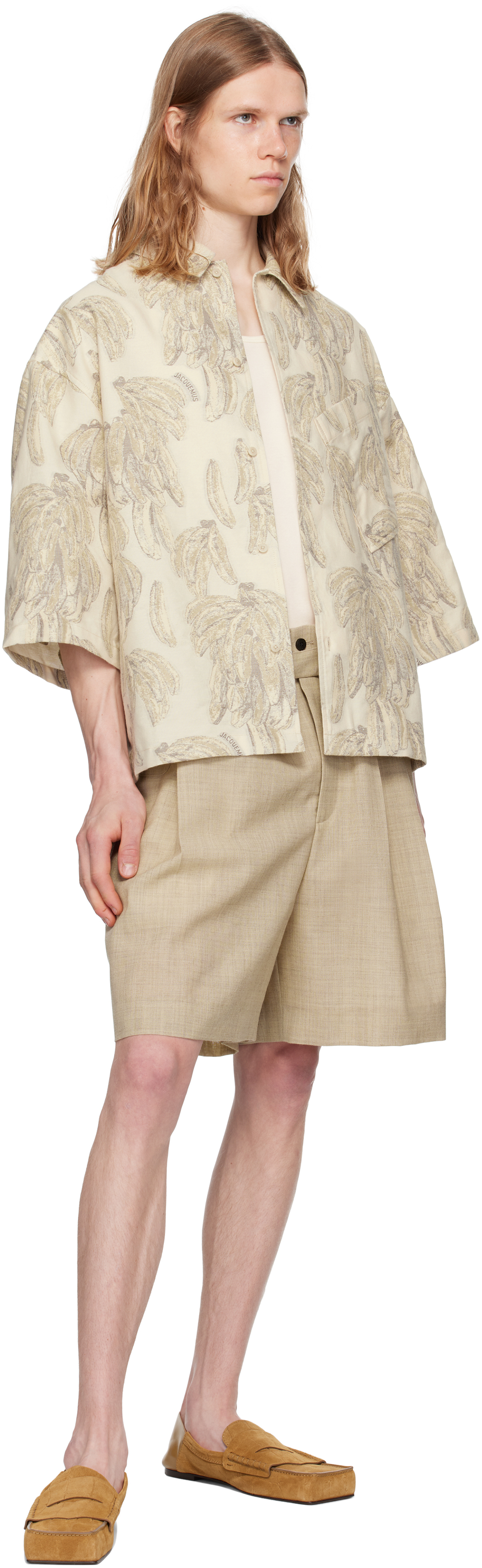 Jacquemus Pleated Shorts In Neutral