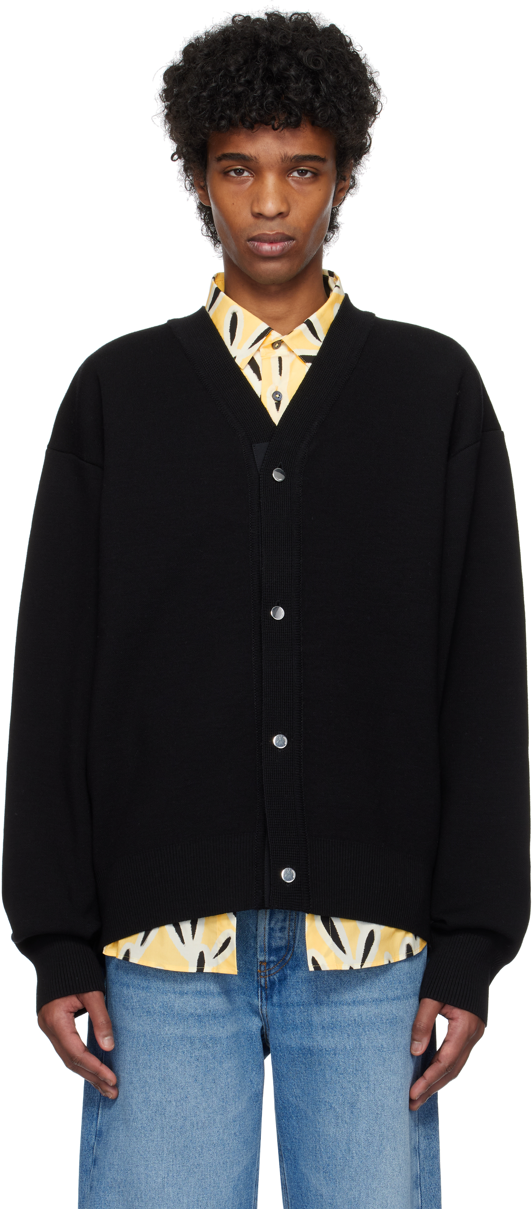Jacquemus Men's Cardigan Boutonne In Black