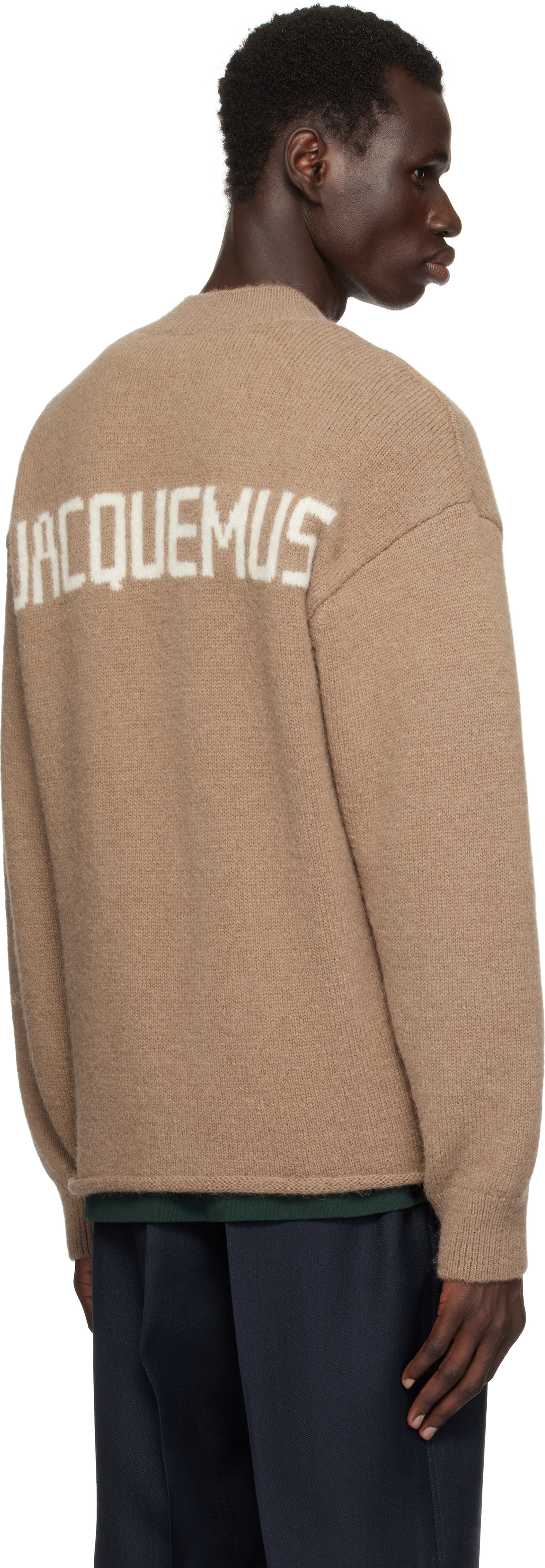 Jacquemus La Maille Logo-intarsia Sweater In 810 Light Brown
