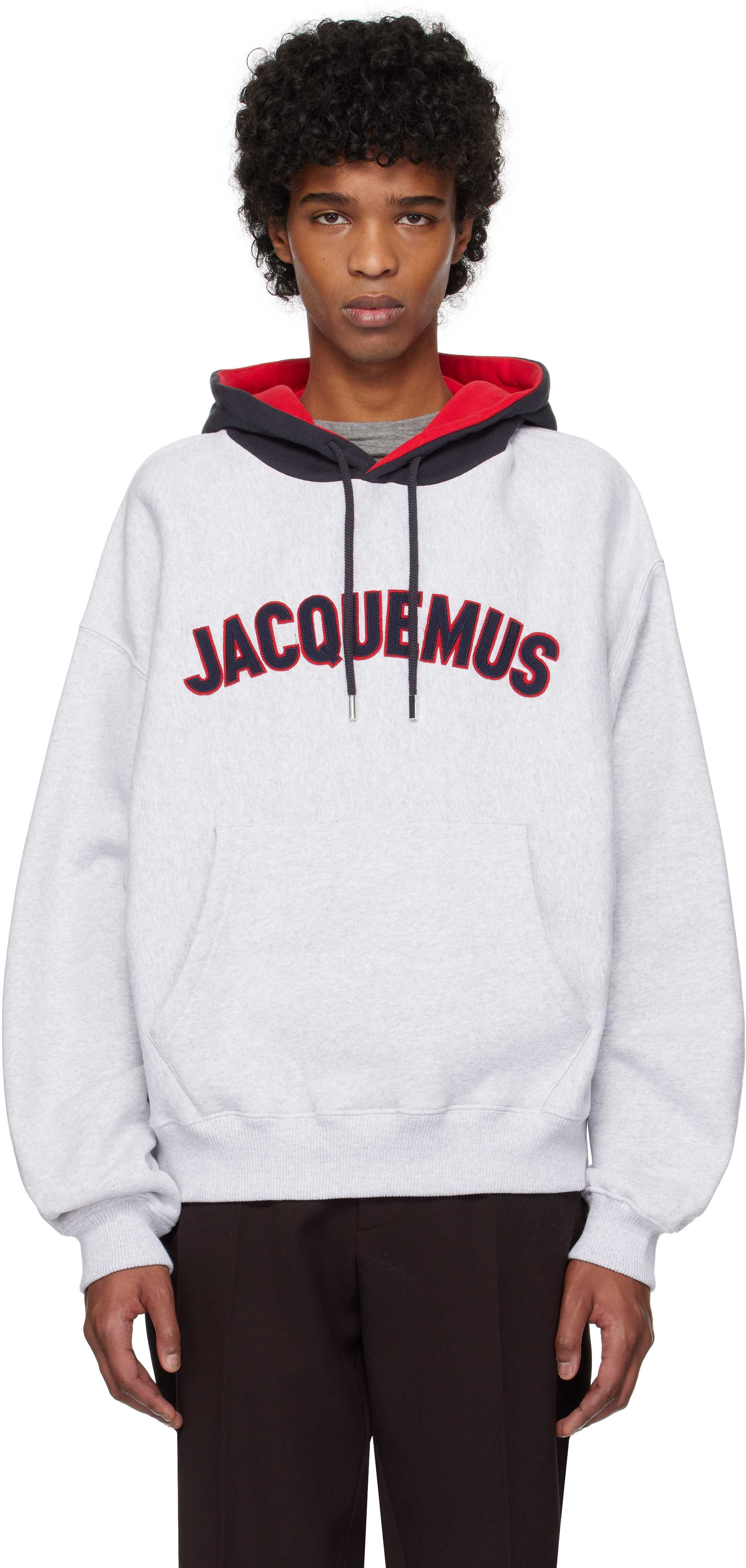 Jacquemus Light Grey Le Hoodie Baseball Sweatshirt Men In 950 Grey