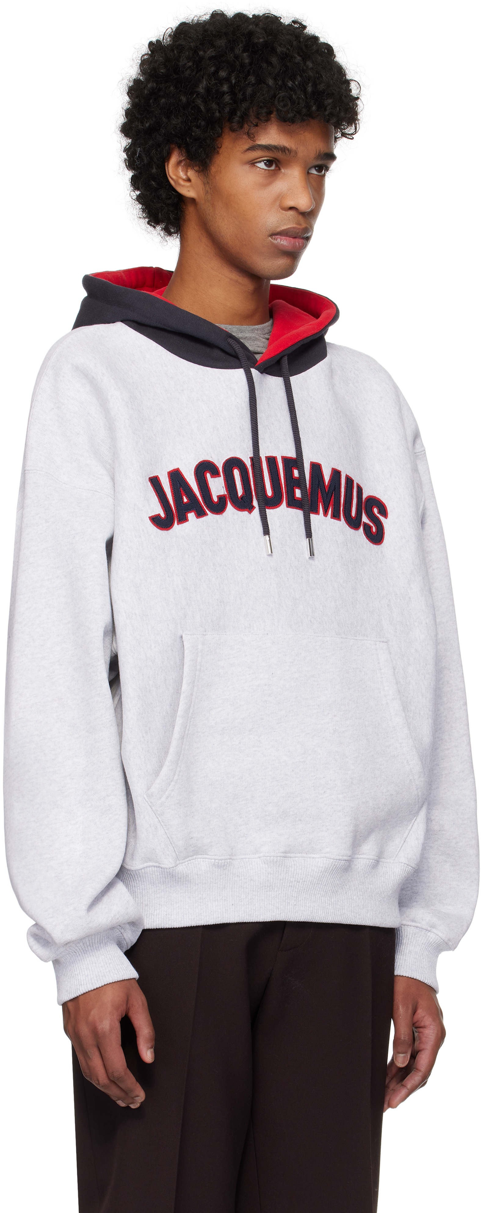 Jacquemus Light Grey Le Hoodie Baseball Sweatshirt Men In 950 Grey