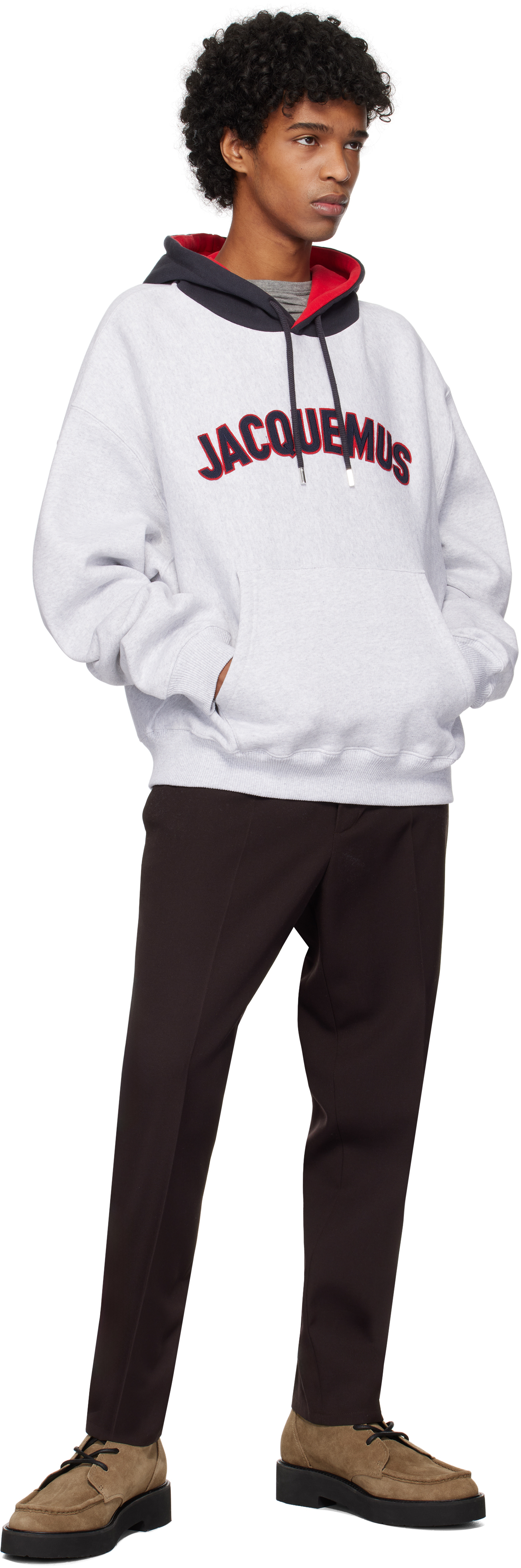 Jacquemus Light Grey Le Hoodie Baseball Sweatshirt Men In 950 Grey