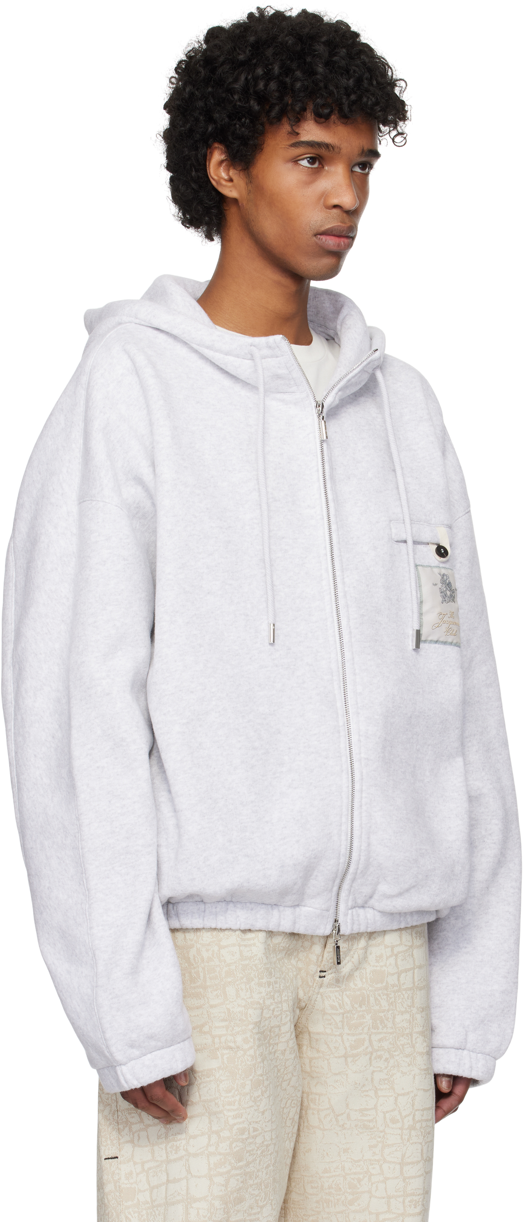 Jacquemus Le Hoodie Torneo Club Logo Patch Cotton Hoodie In 9cm Athletic Club Gr