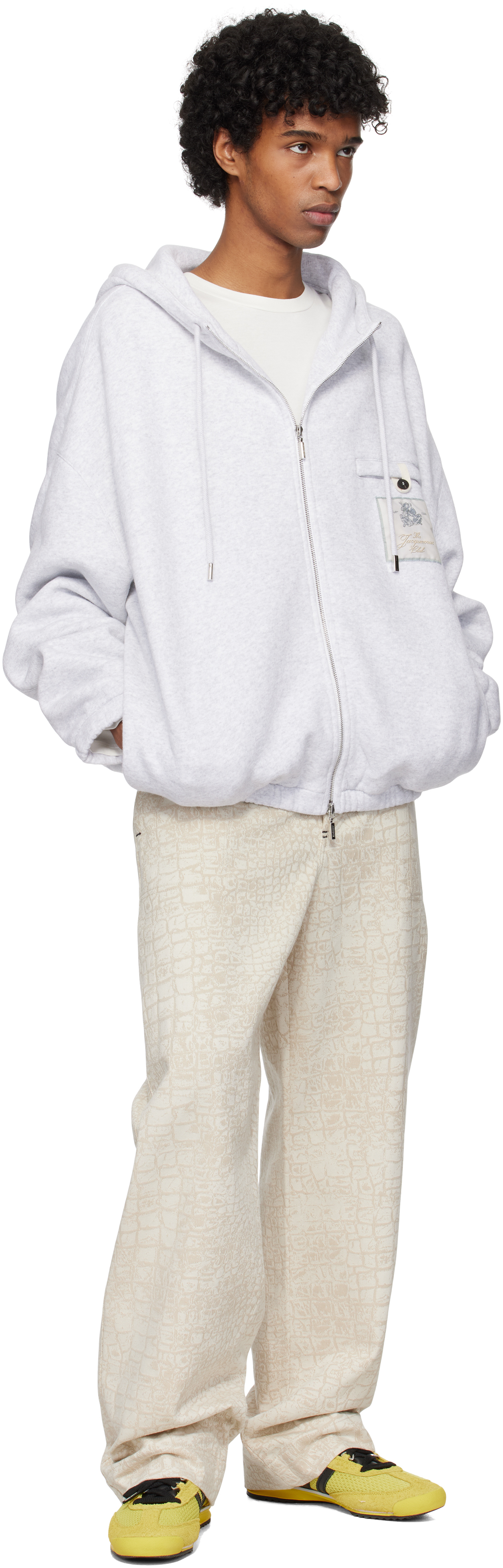 Jacquemus Le Hoodie Torneo Club Logo Patch Cotton Hoodie In 9cm Athletic Club Gr