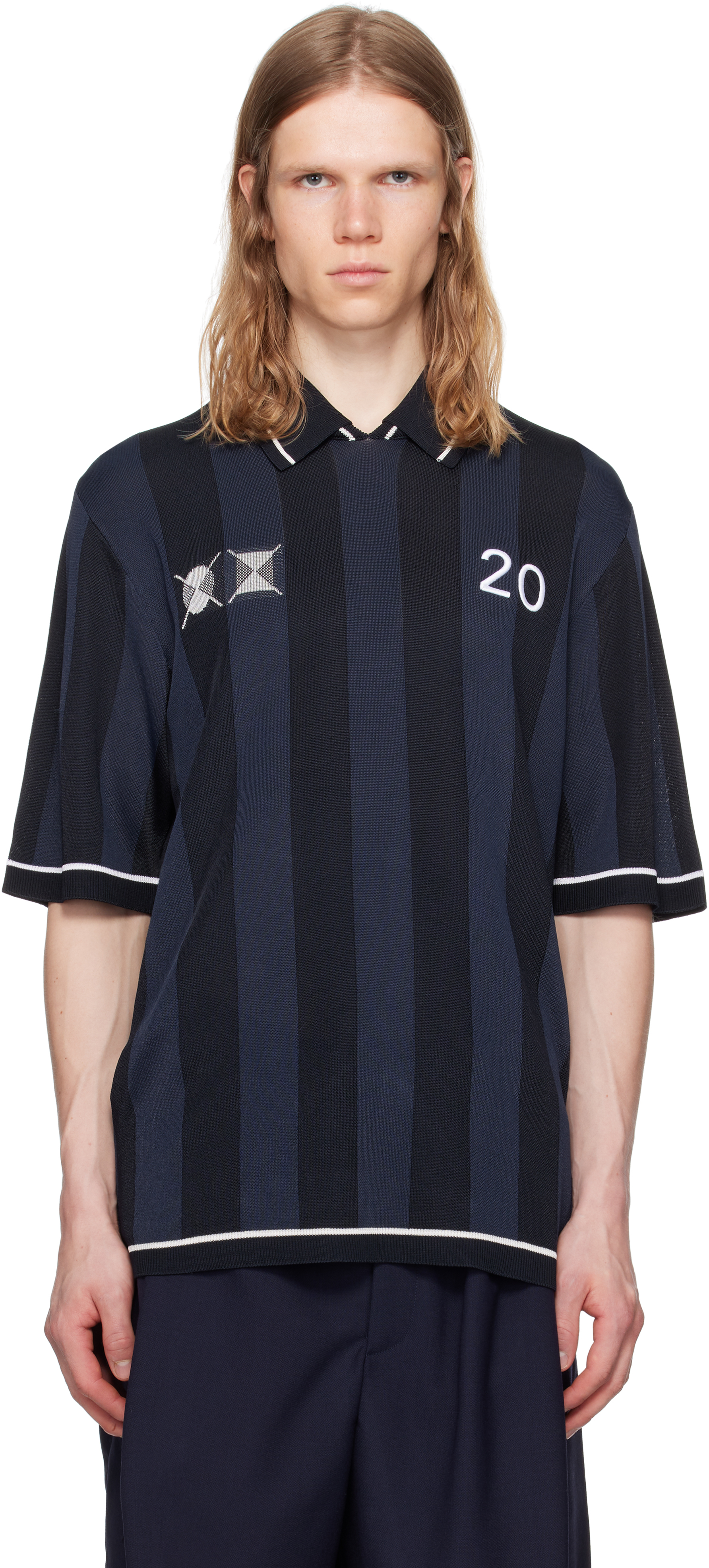 JACQUEMUS ストライプポロシャツ M