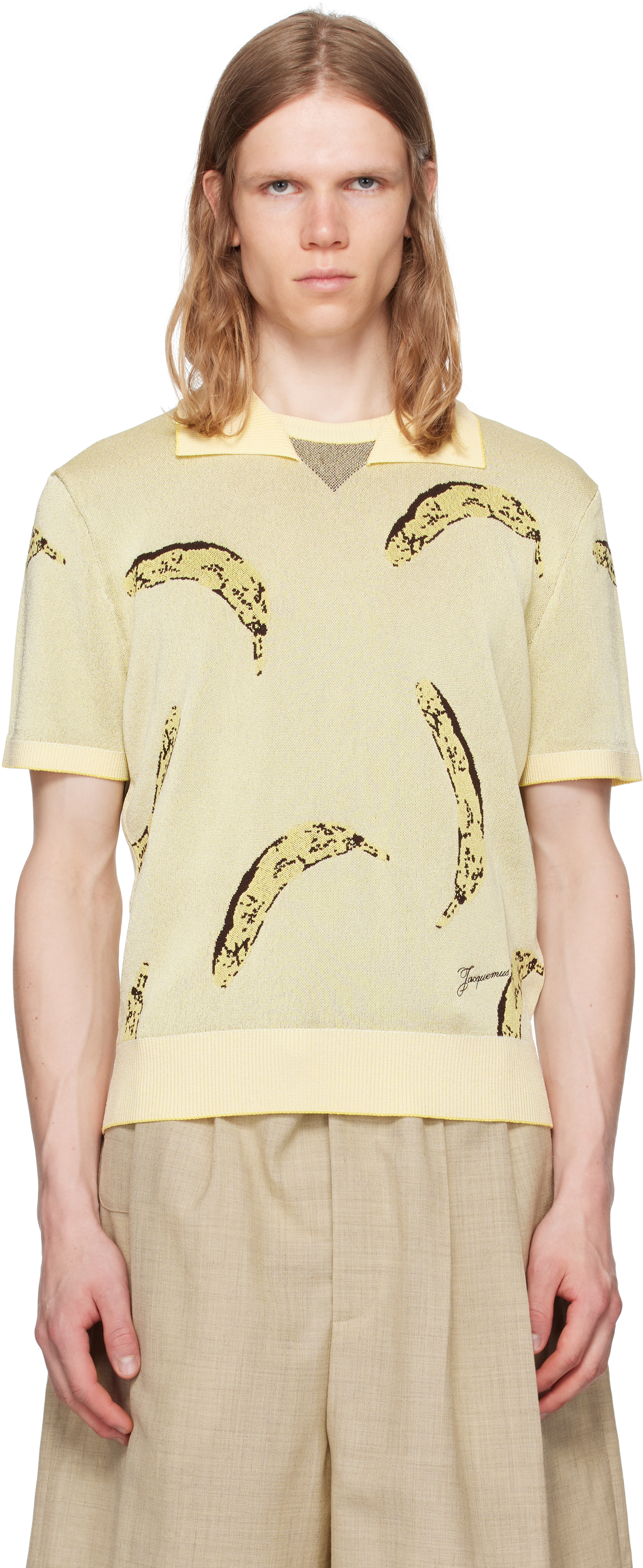 【関税込み】JACQUEMUS La Croisiere 'The Bananes' Yellow La Croisière 'The Marino' Polo by JACQUEMUS on Sale