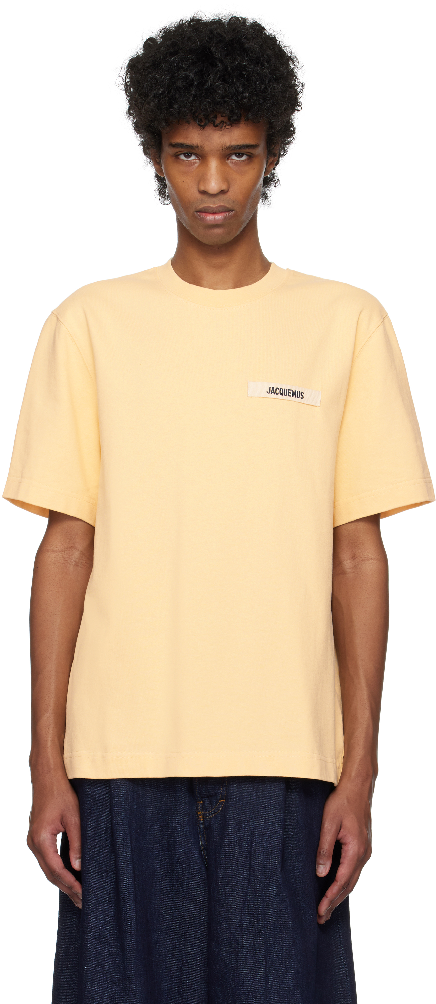 JACQUEMUS: Beige 'The Gros Grain' T-shirt | SSENSE
