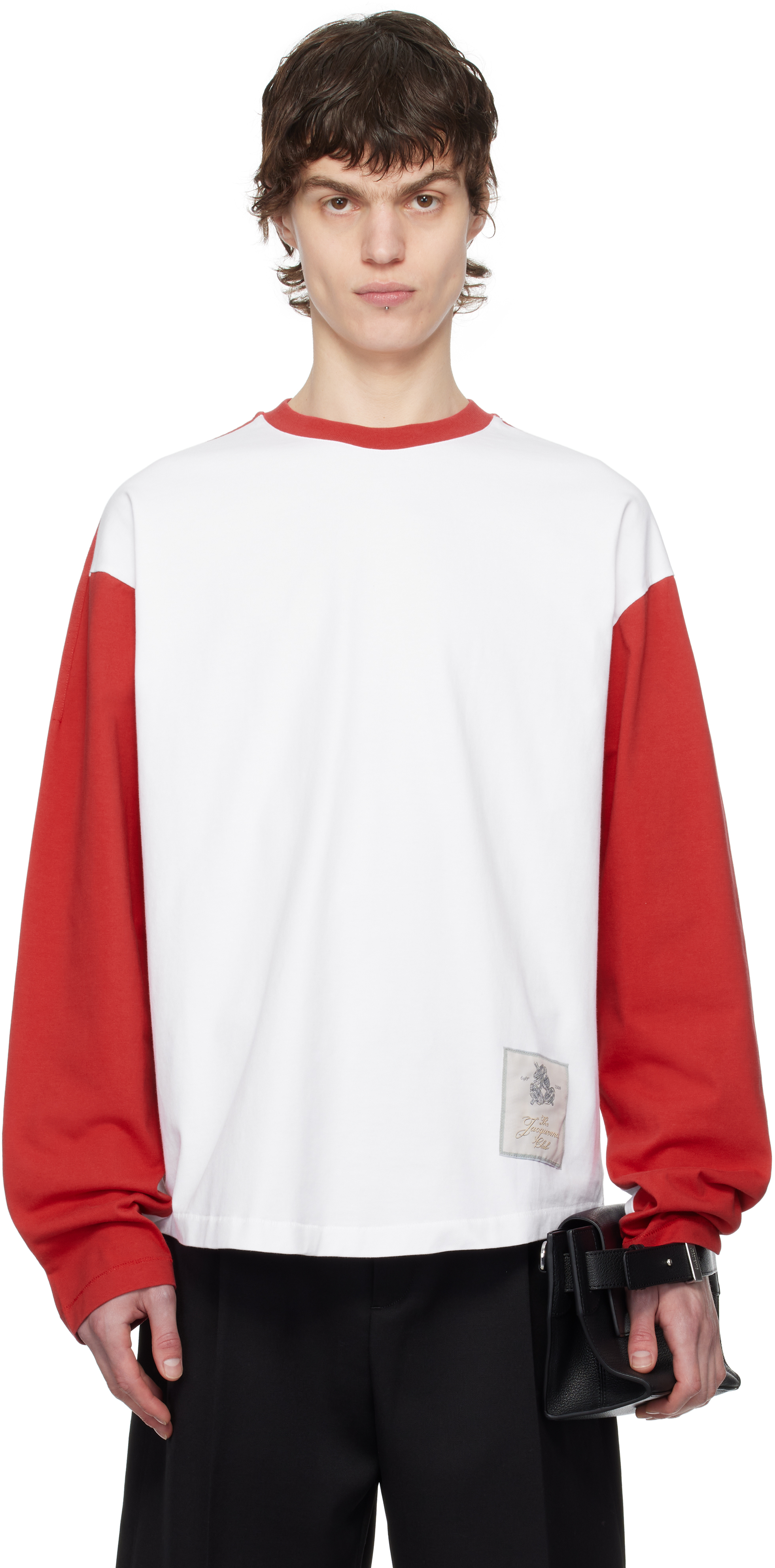 Red & White La Croisière 'The Baseball long-sleeve' T-shirt