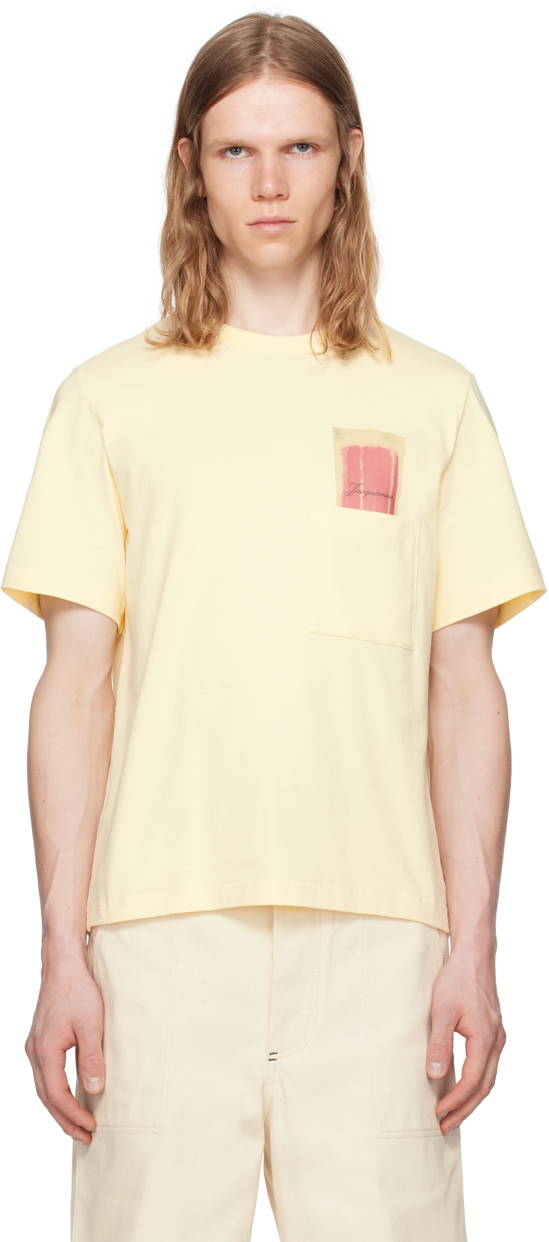 【関税込み】JACQUEMUS イエロー 'Le T-shirt Esquimau' Tシャツ Yellow 'Le T-shirt Esquimau' T-shirt by JACQUEMUS on Sale