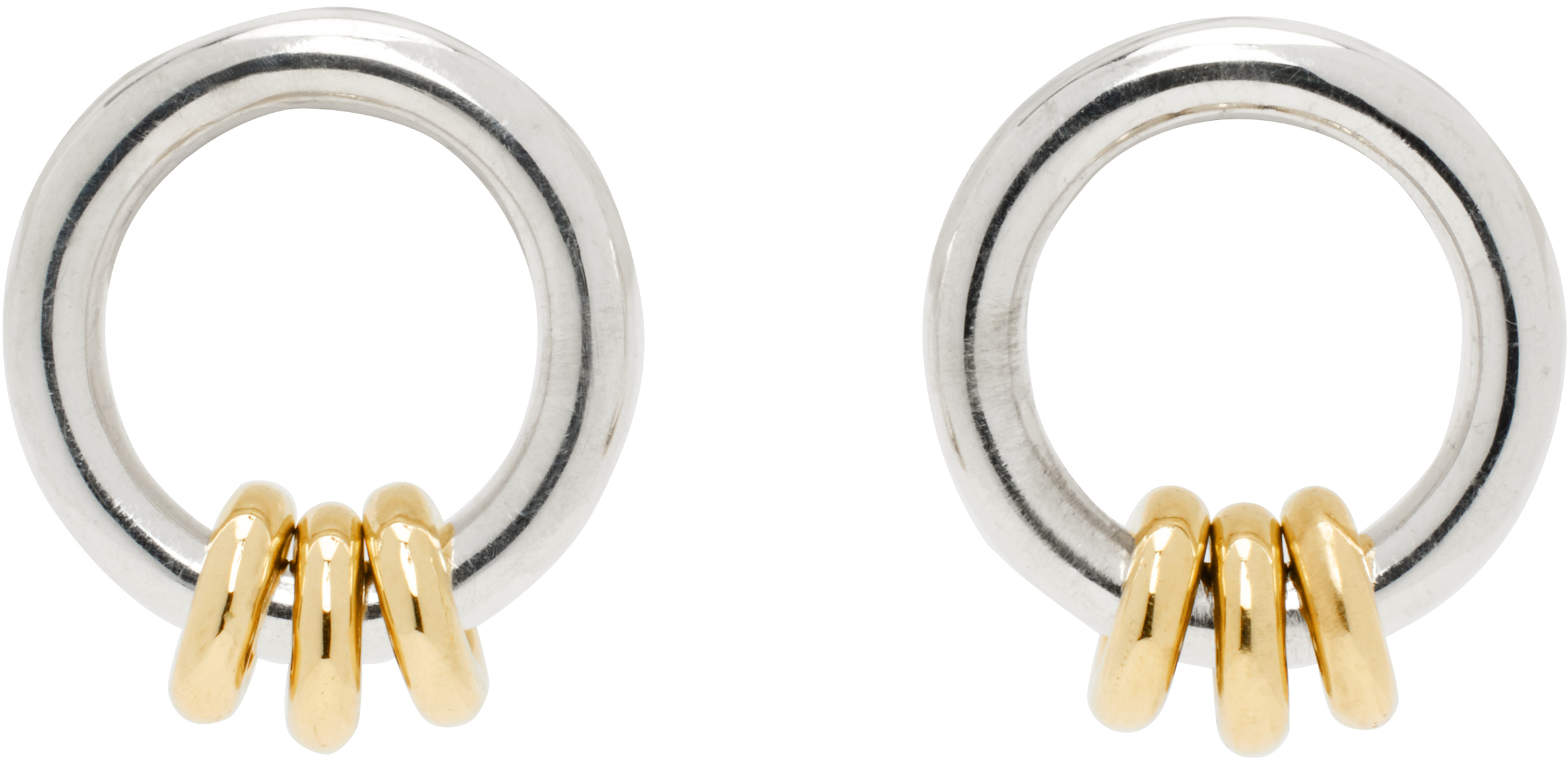 Spinelli Kilcollin: Silver & Gold Sidra Sg Earrings | SSENSE