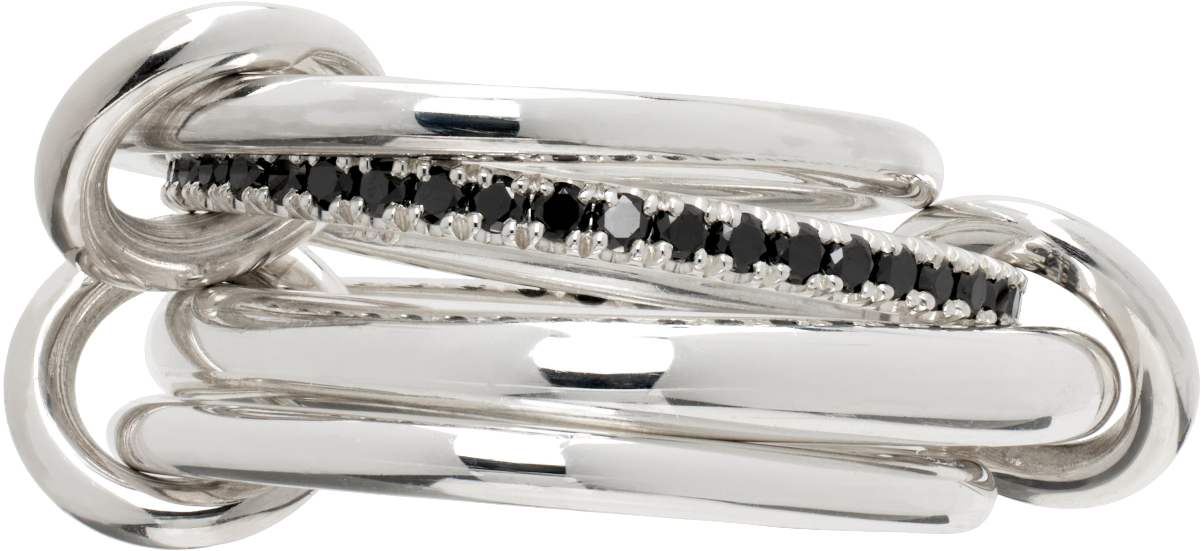 【関税込み】Spinelli Kilcollin シルバー Erato Noir リング Spinelli Kilcollin: Silver Erato Noir Ring | SSENSE