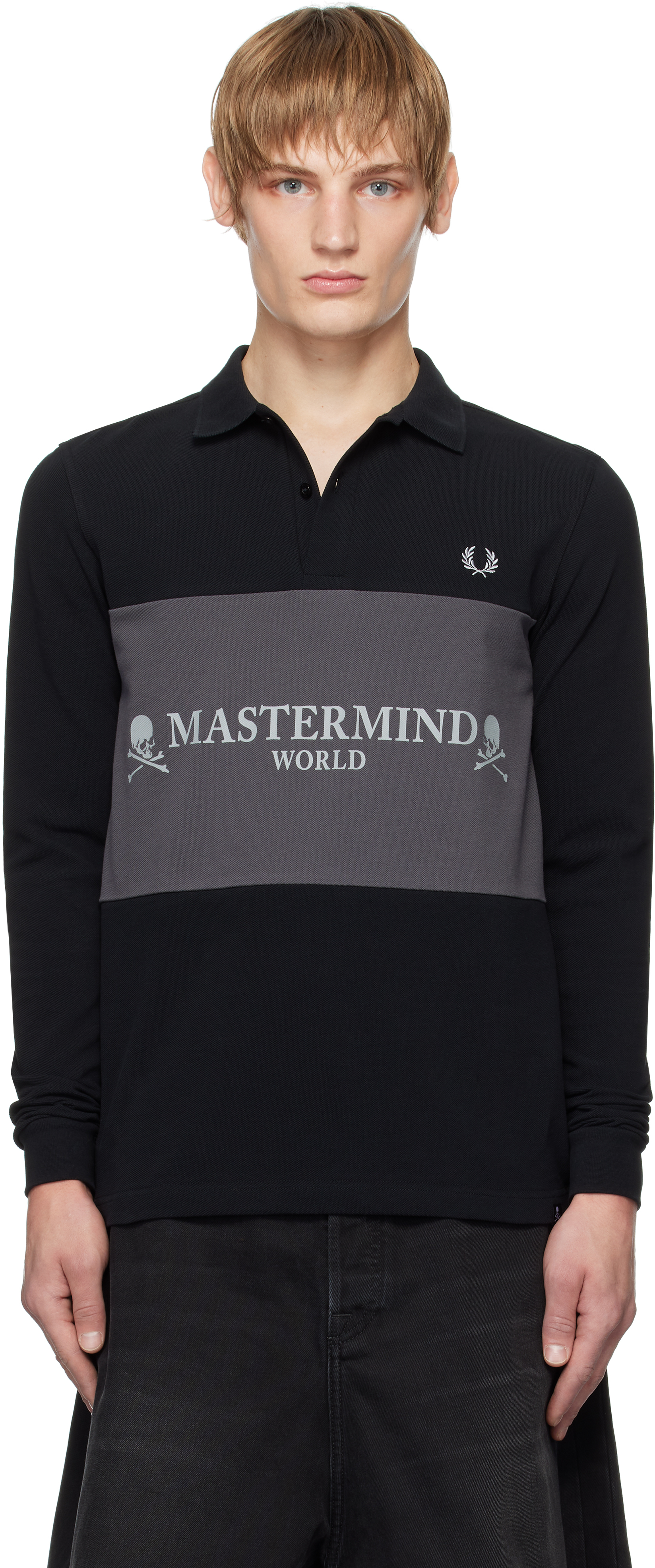 Black Fred Perry Edition Logo Panel Polo