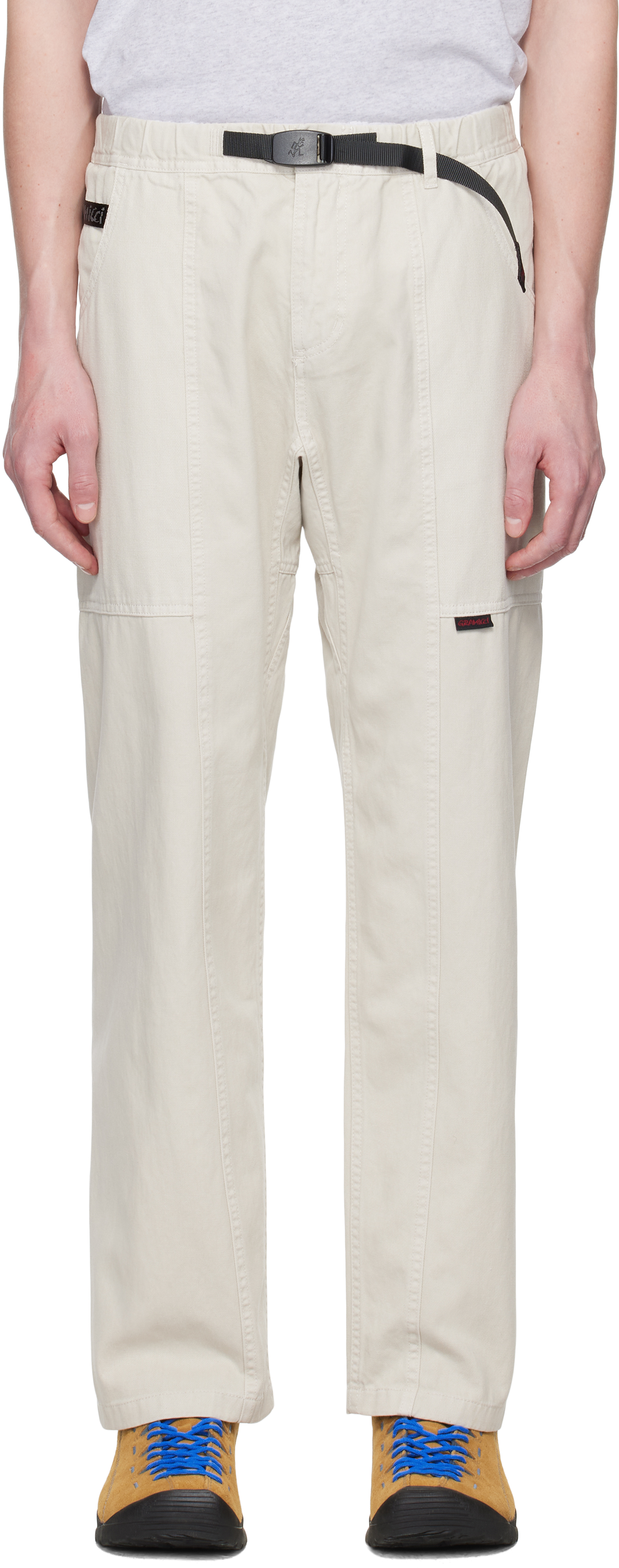 Gramicci Off-white Gadget Trousers In Dune Pigment