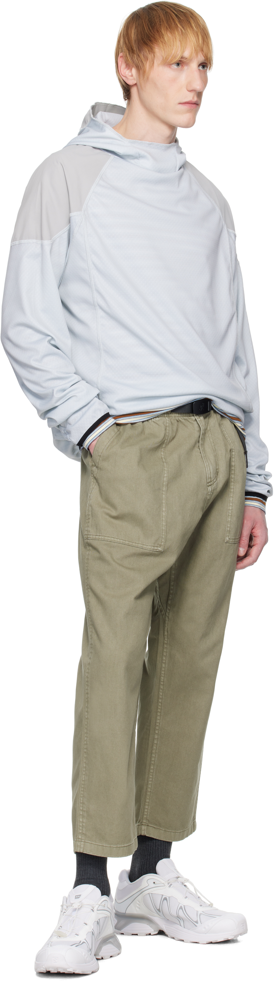 Gramicci Green Loose Tapered Trousers In Herb Pigment