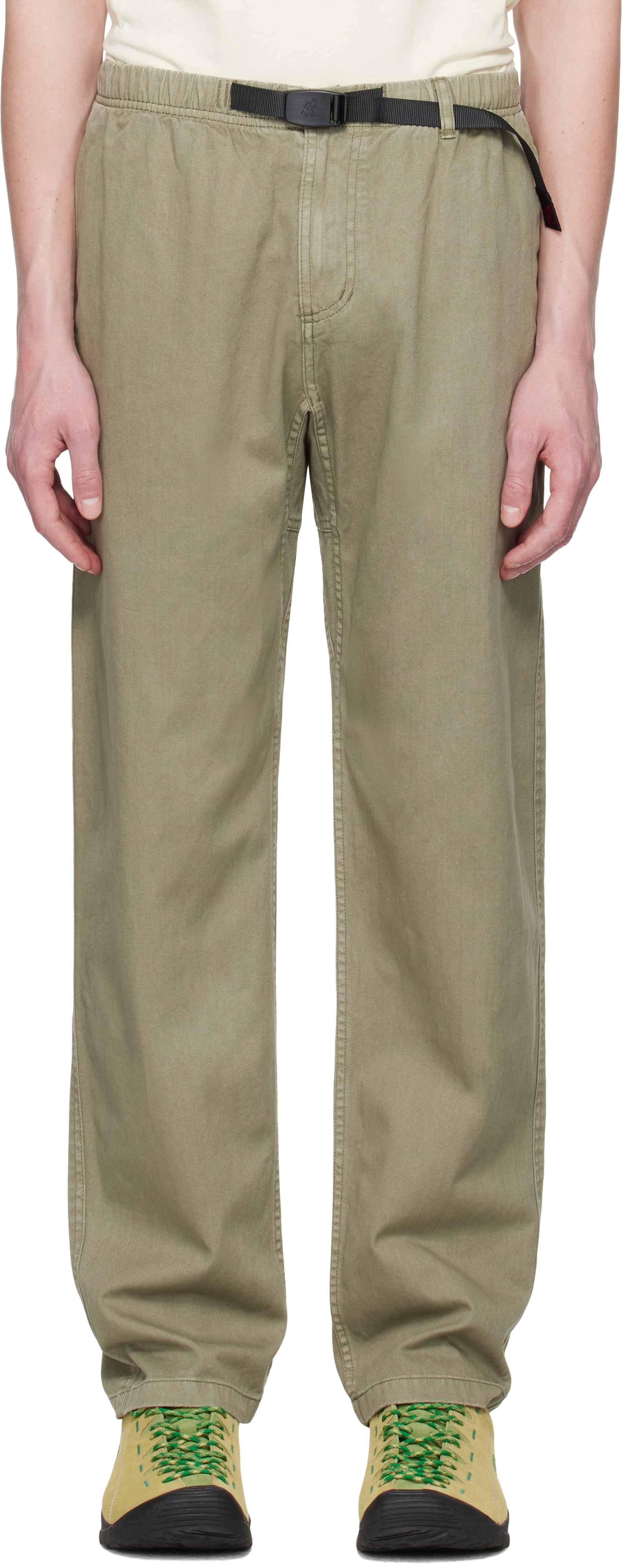 Gramicci Green Loose Tapered Trousers In Herb Pigment