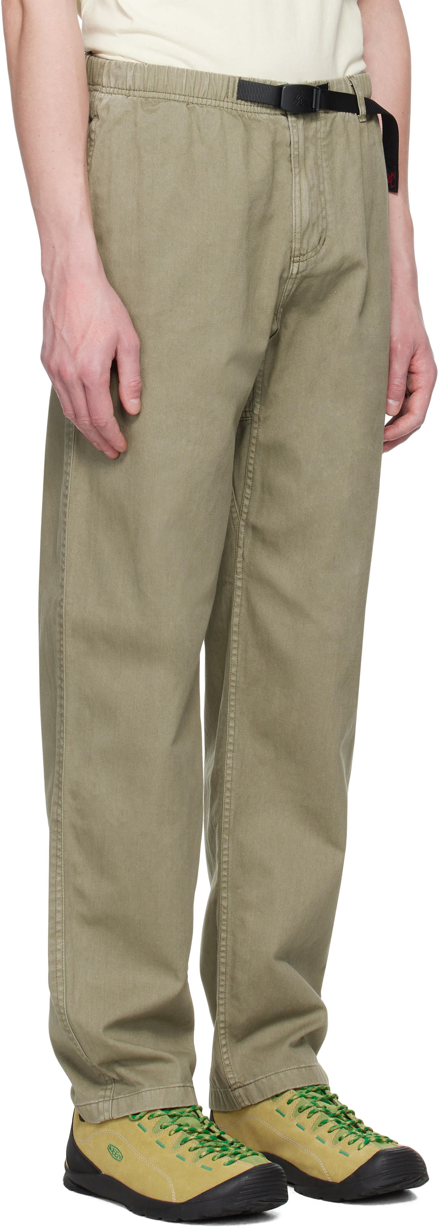 Gramicci Green Loose Tapered Trousers In Herb Pigment