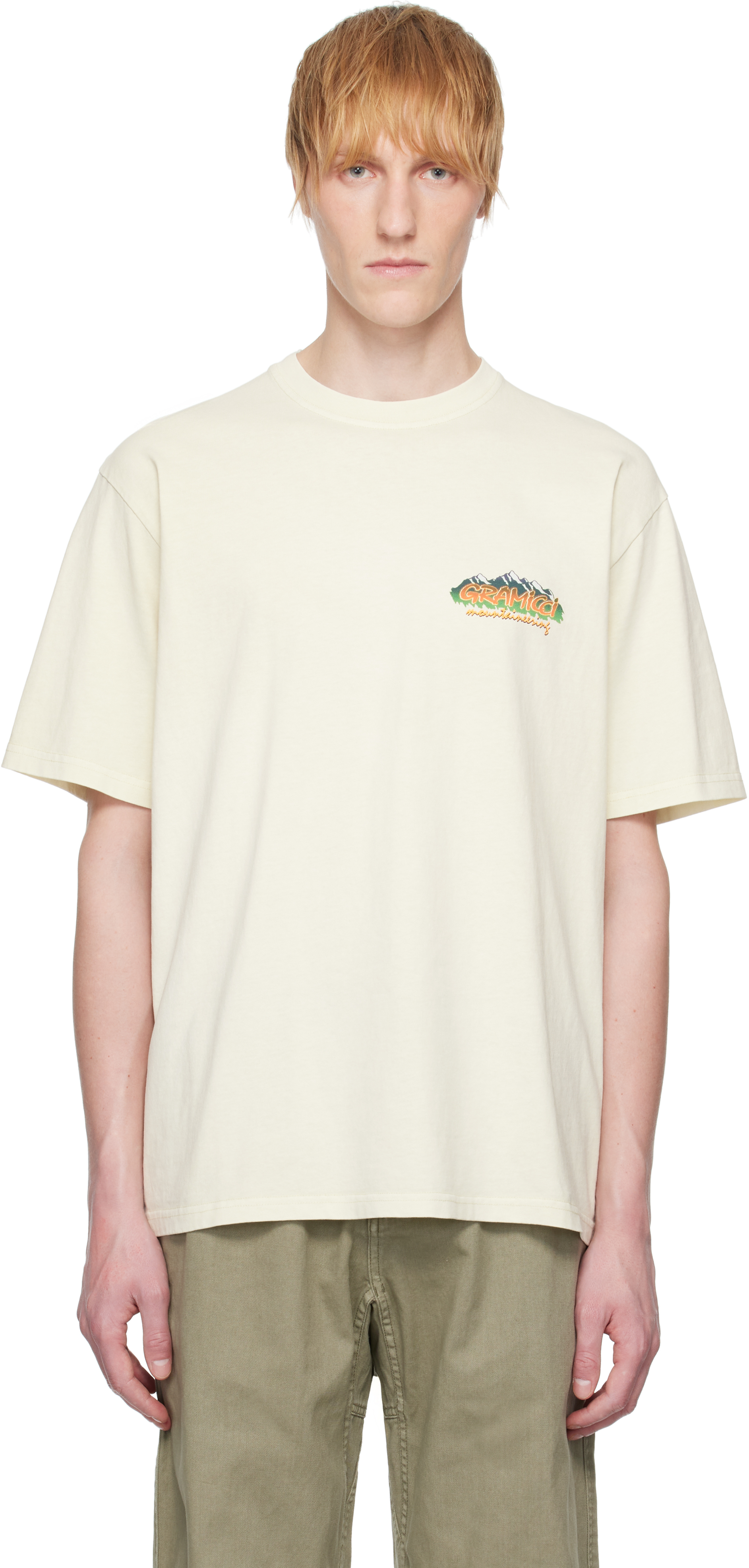 Gramicci Off-white Mountaineering T-shirt In Natural Pigment
