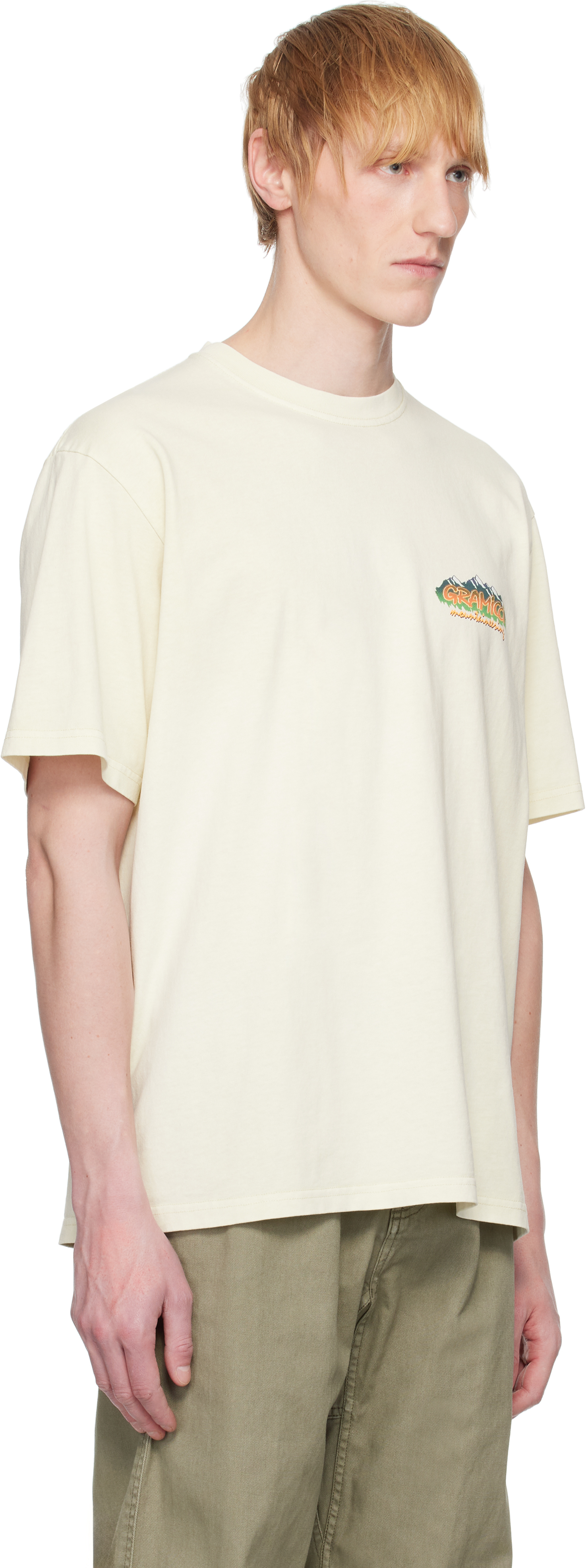 Gramicci Off-white Mountaineering T-shirt In Natural Pigment