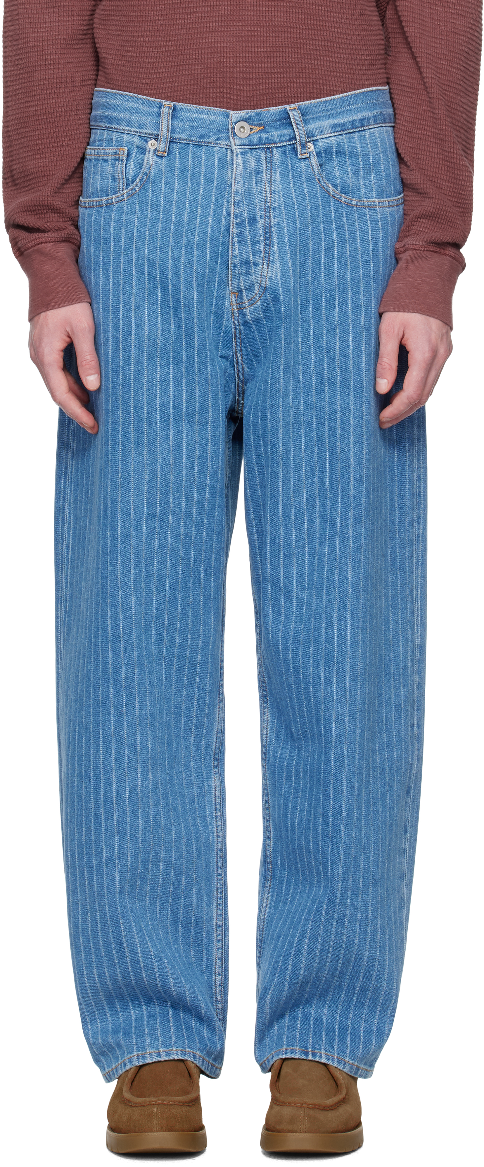 Blue 'Le Jean Baggy Rayures' Jeans
