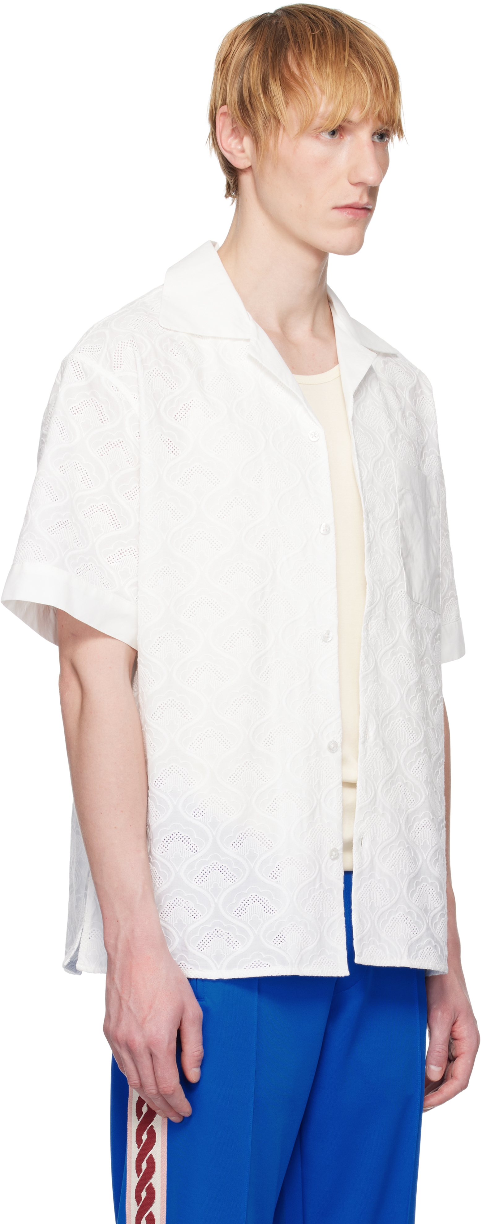 Drôle De Monsieur White 'la Chemise Brodée Tapisserie' Shirt In White