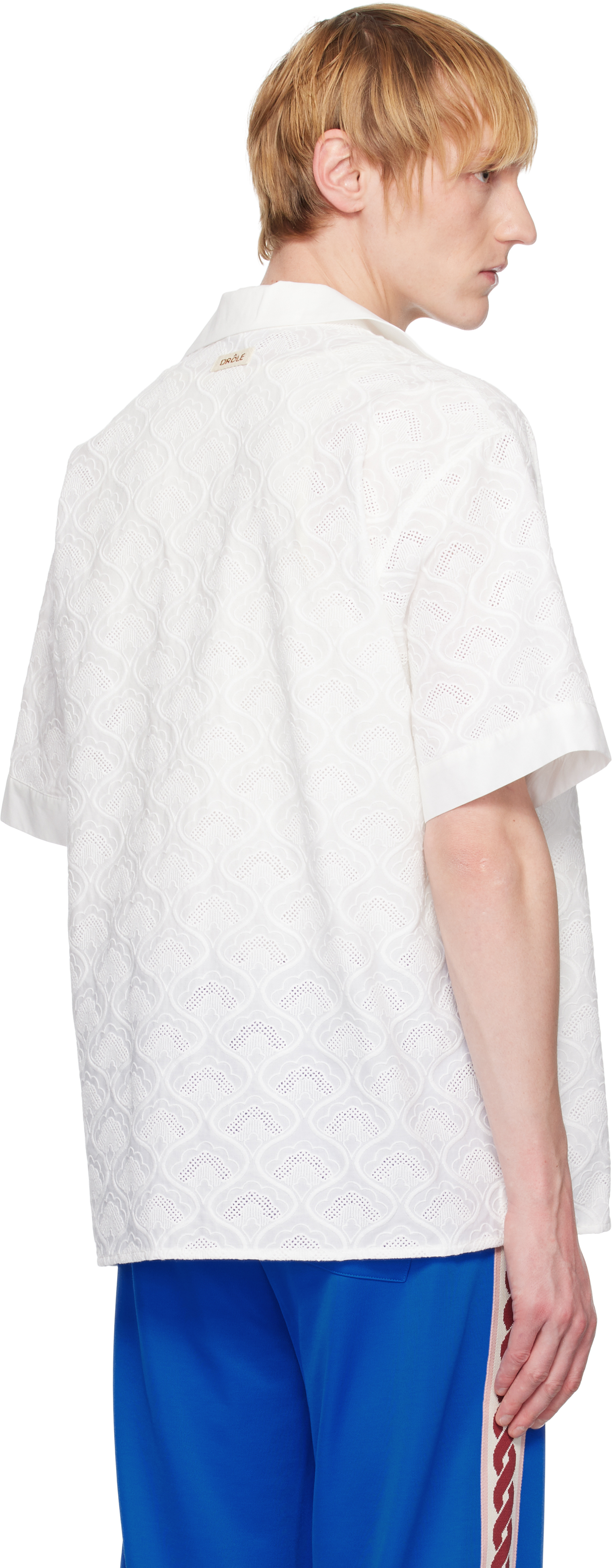 Drôle De Monsieur White 'la Chemise Brodée Tapisserie' Shirt In White
