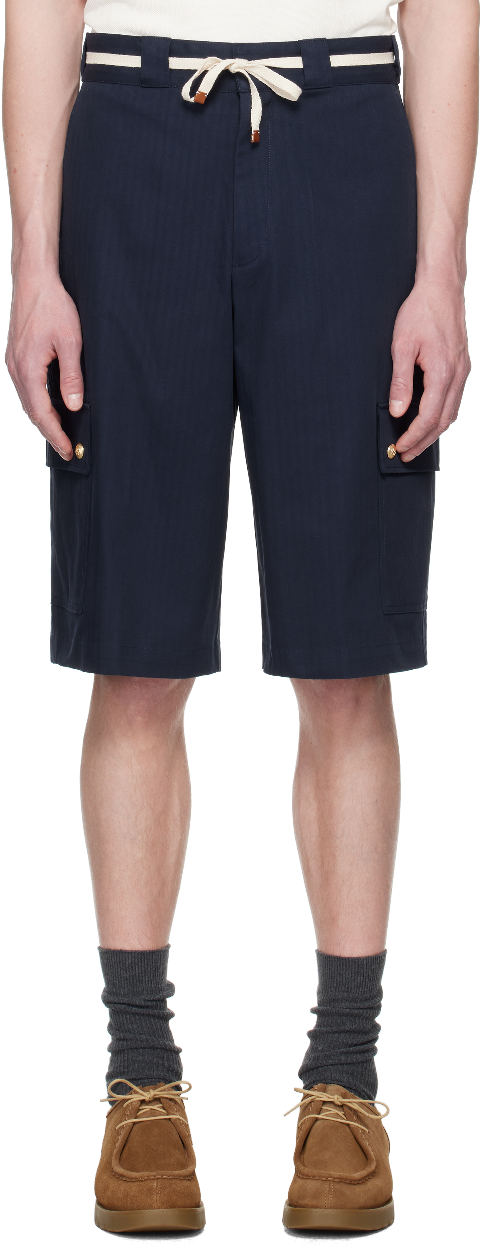 Navy 'Le Short Workwear Chevron' Shorts