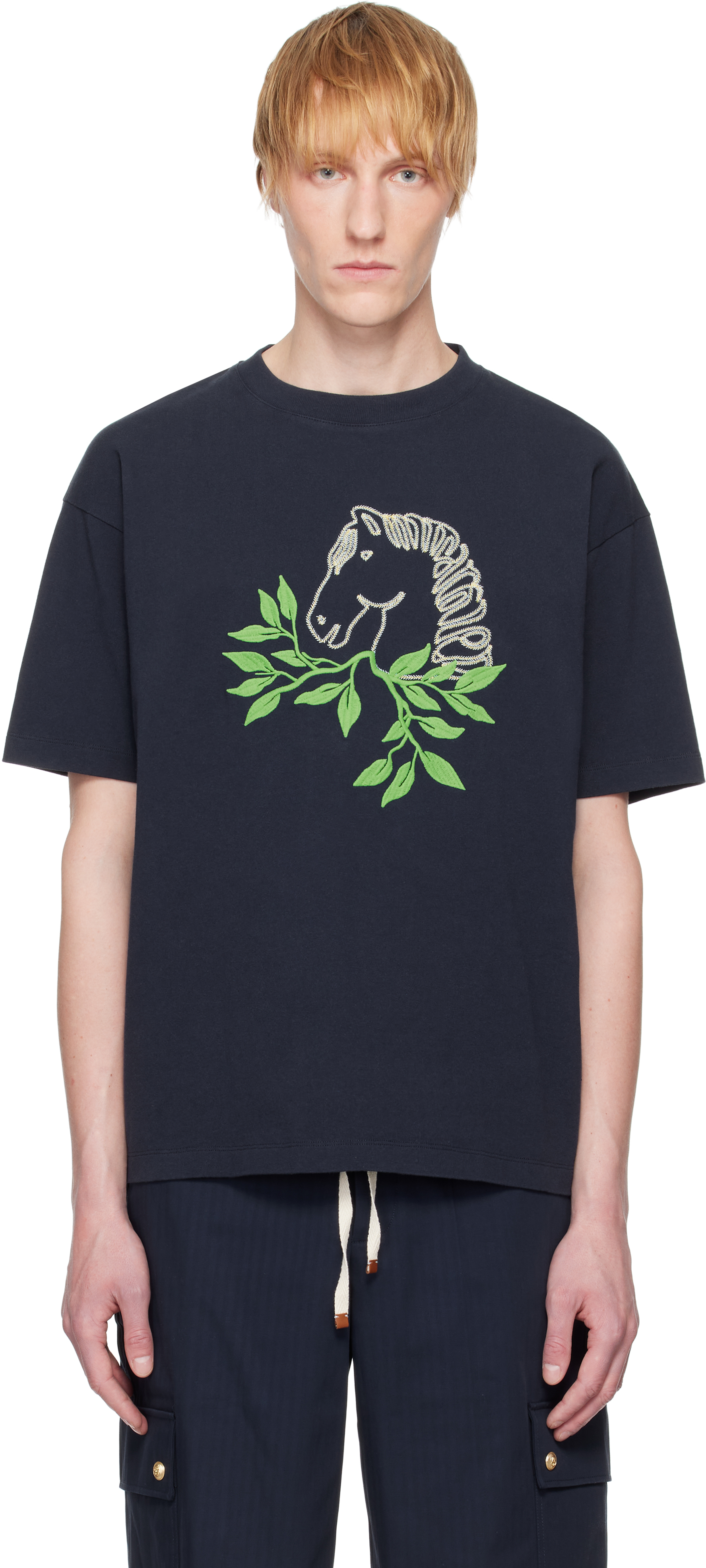 Navy 'Le T-Shirt Polo' T-shirt