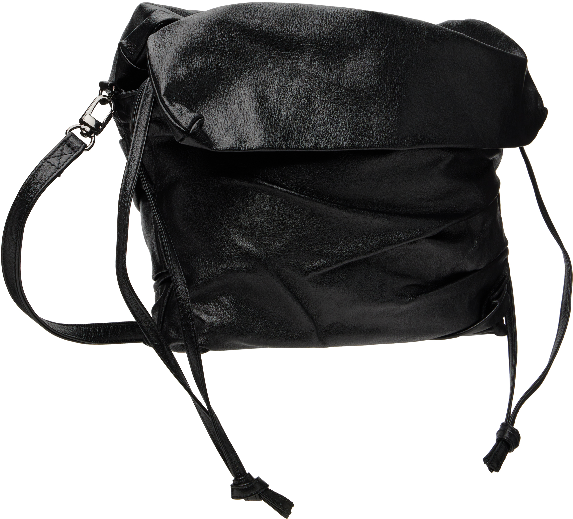 Yohji Yamamoto ブラック ドレープ ショルダーバッグ In Black