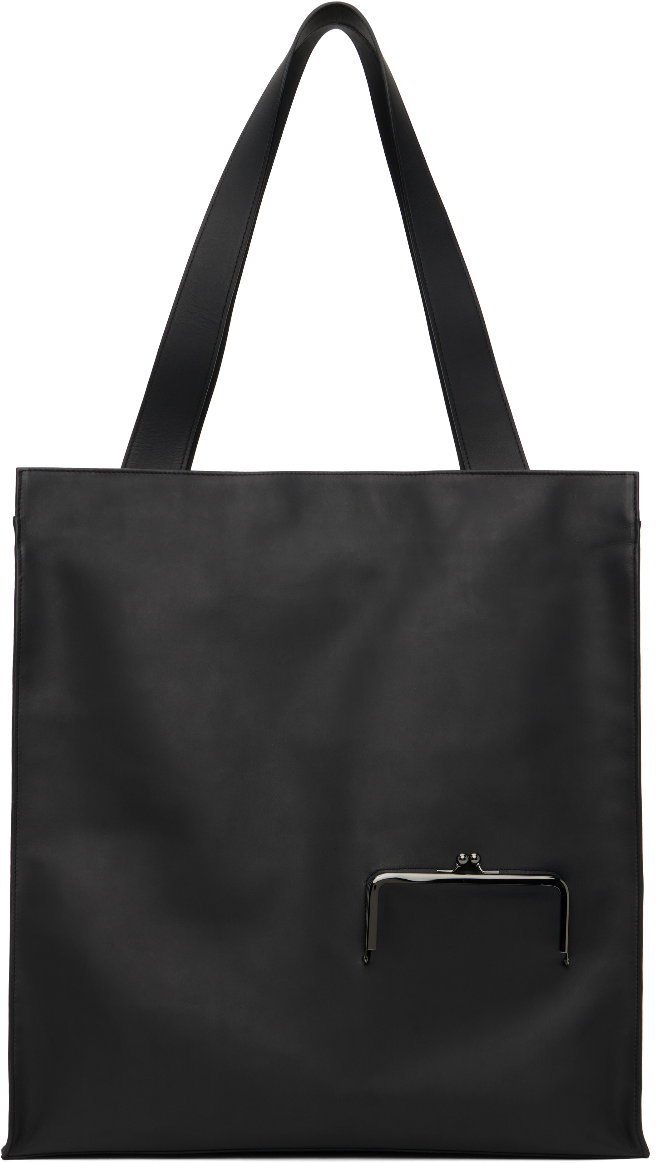 Black Clasp Zip Tote