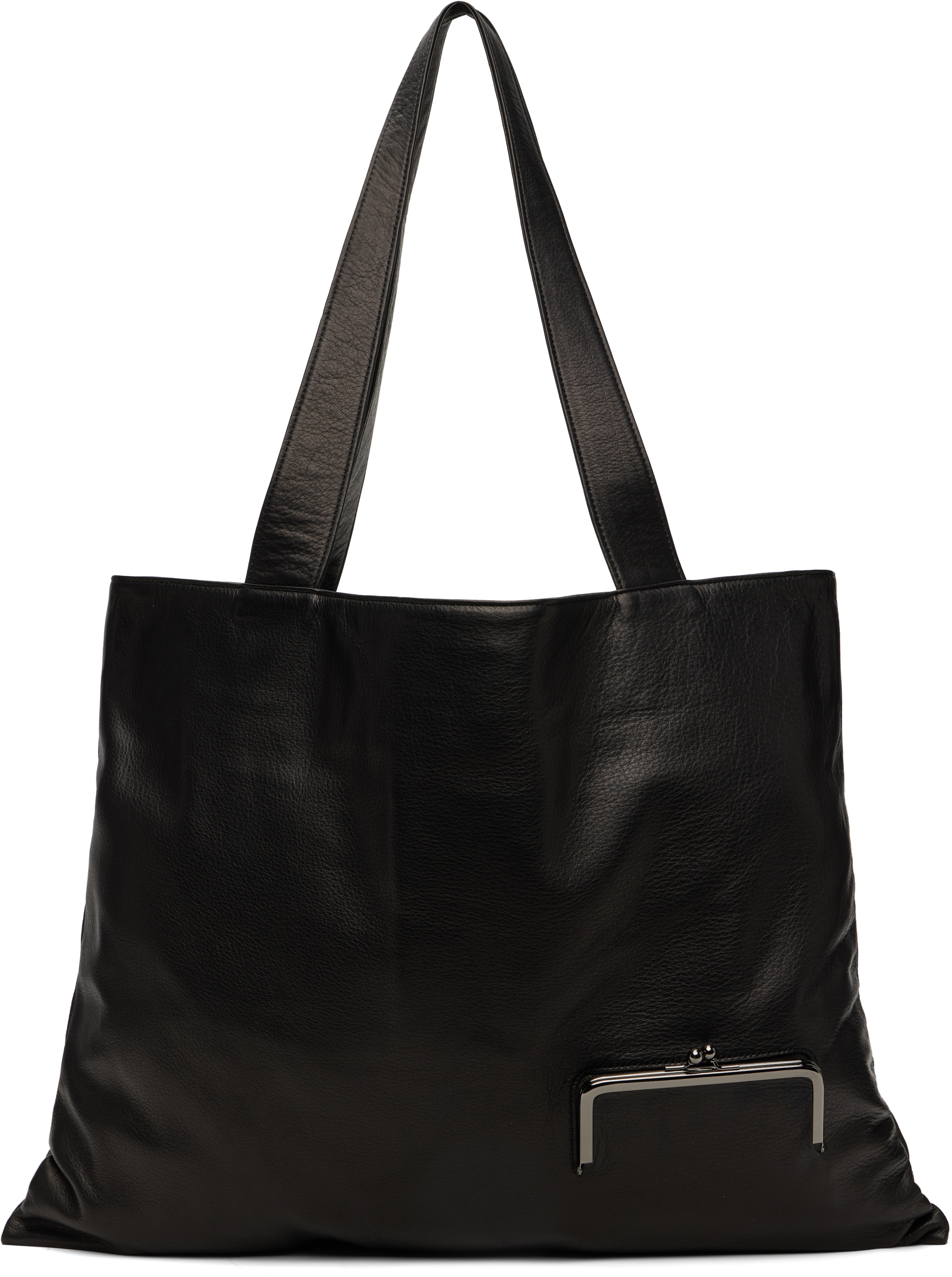 Yohji Yamamoto Black Coin Purse Tote In Black