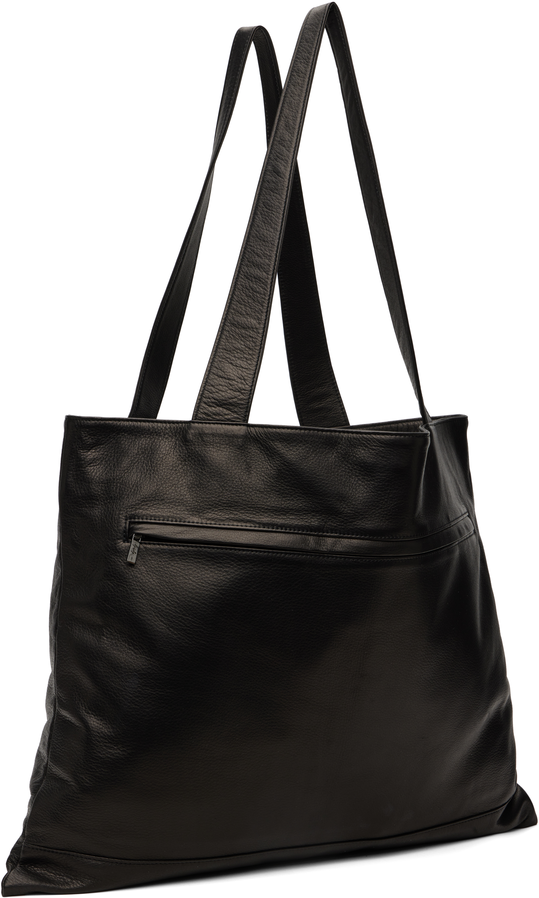 Yohji Yamamoto Black Coin Purse Tote In Black