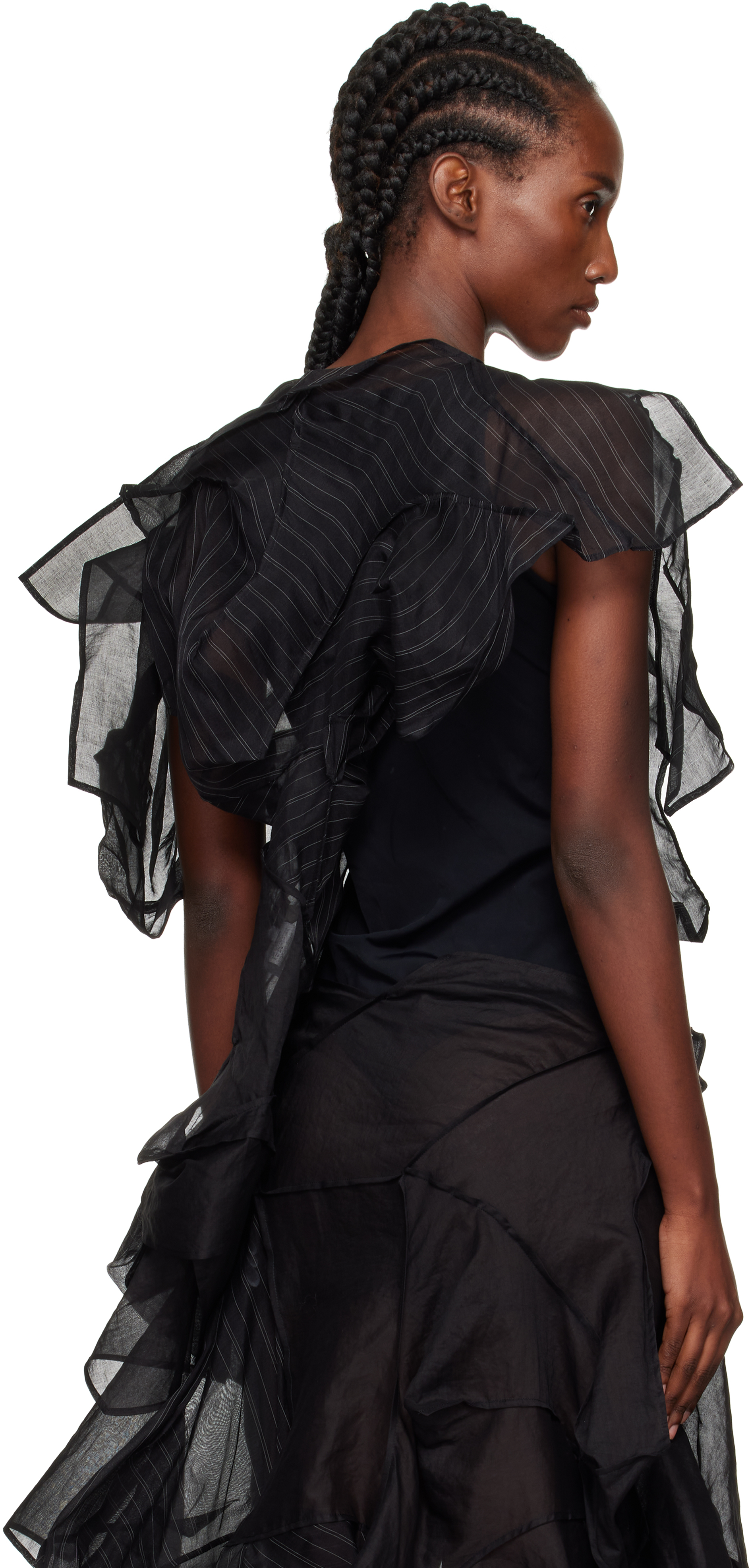 Yohji Yamamoto Black Asm Darts 3d Blouse In Black