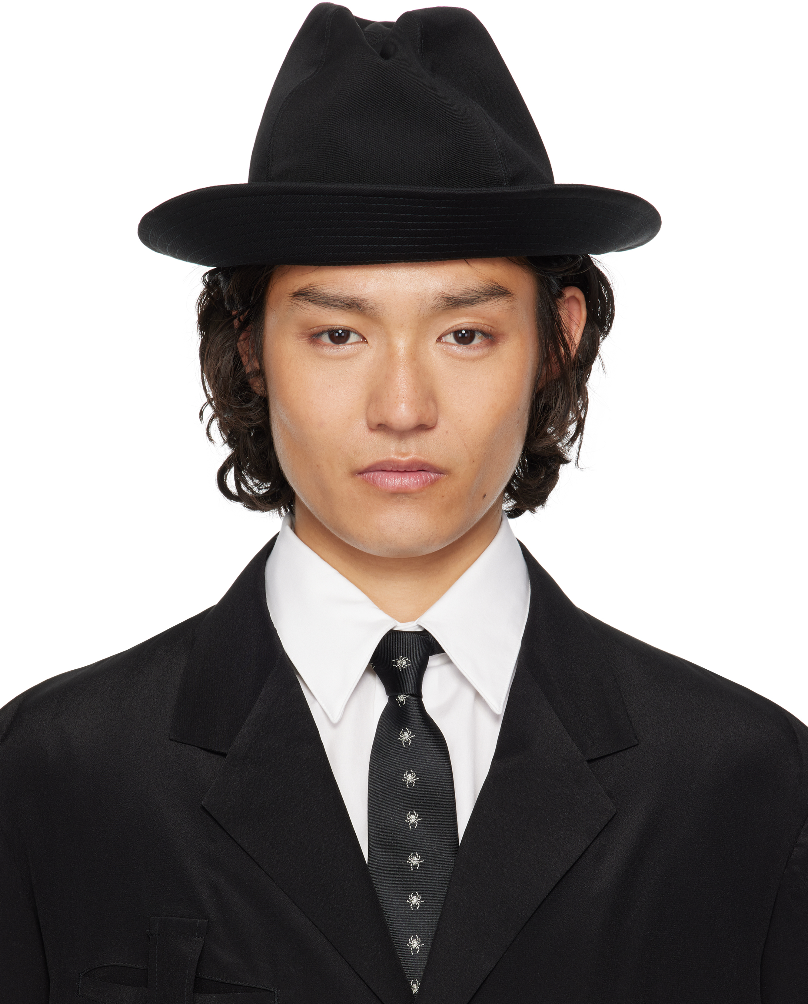 Yohji Yamamoto Black Wool Gabardine Fedora In 2 Black