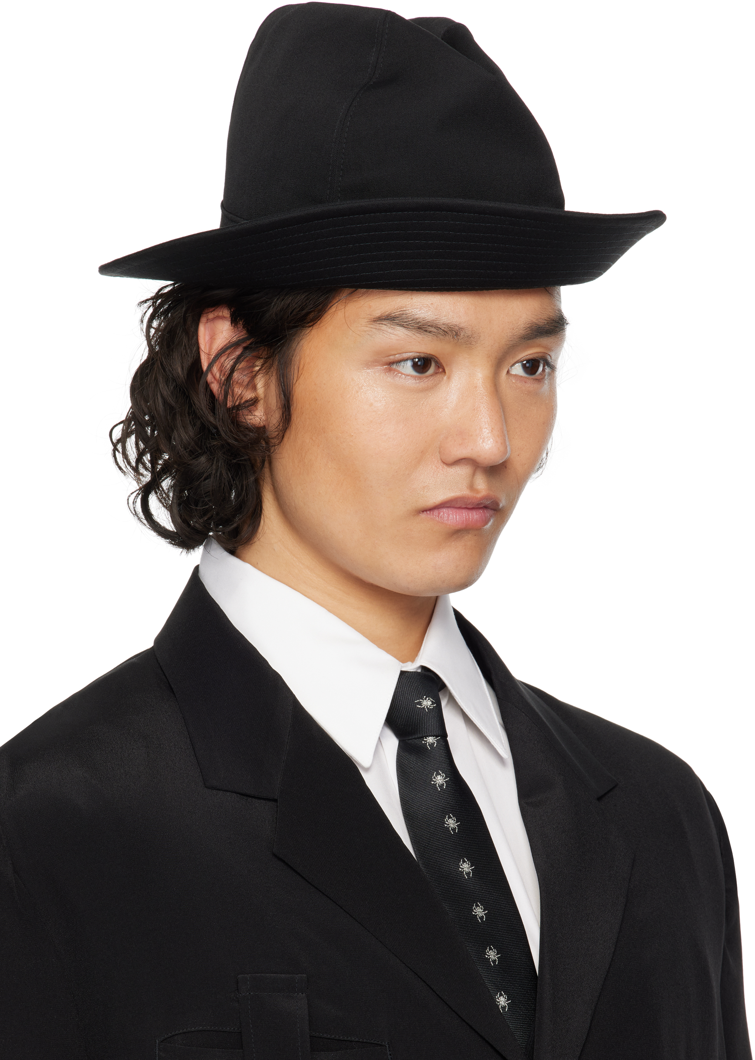 Yohji Yamamoto Black Wool Gabardine Fedora In 2 Black