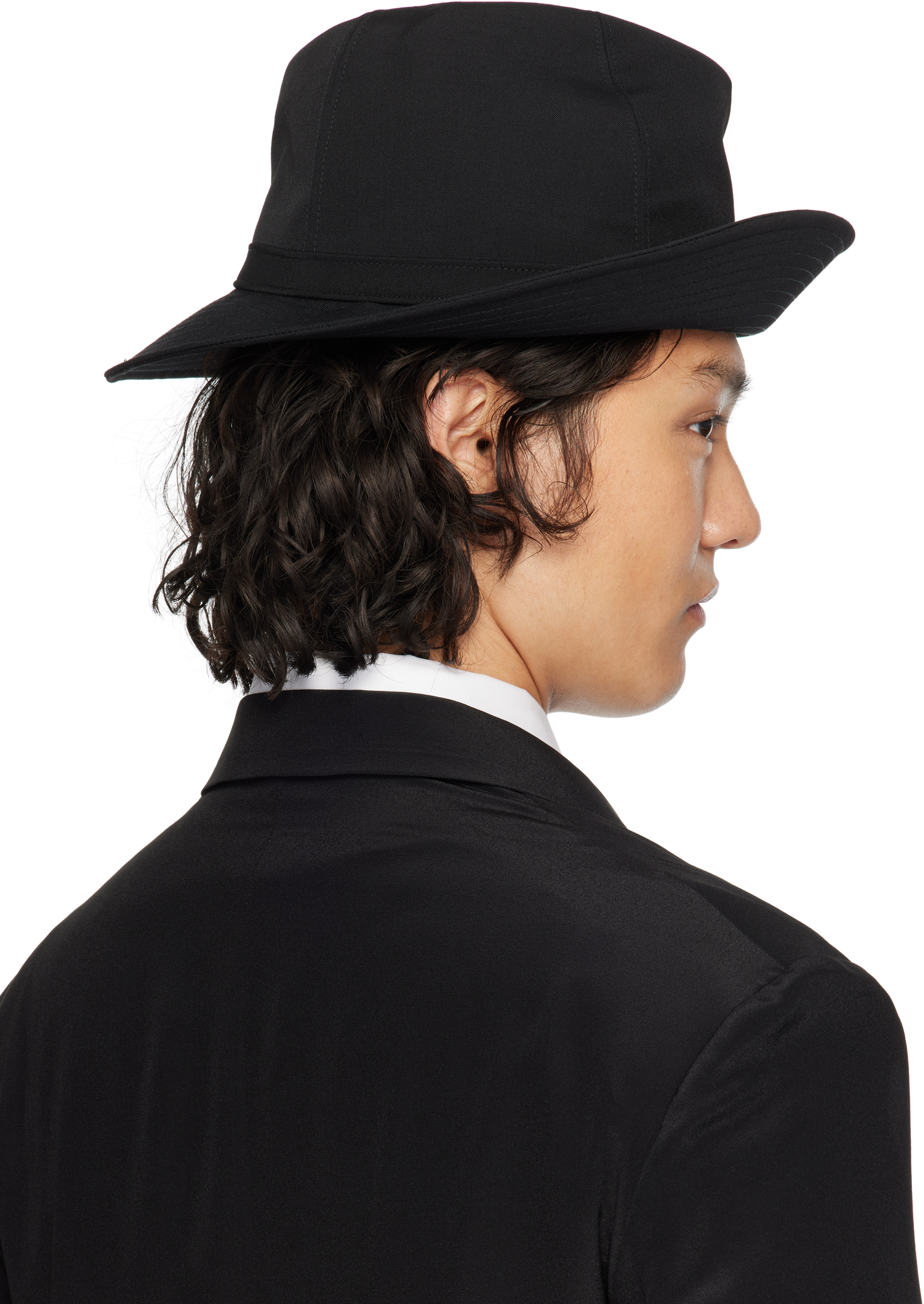 Yohji Yamamoto Black Wool Gabardine Fedora In 2 Black