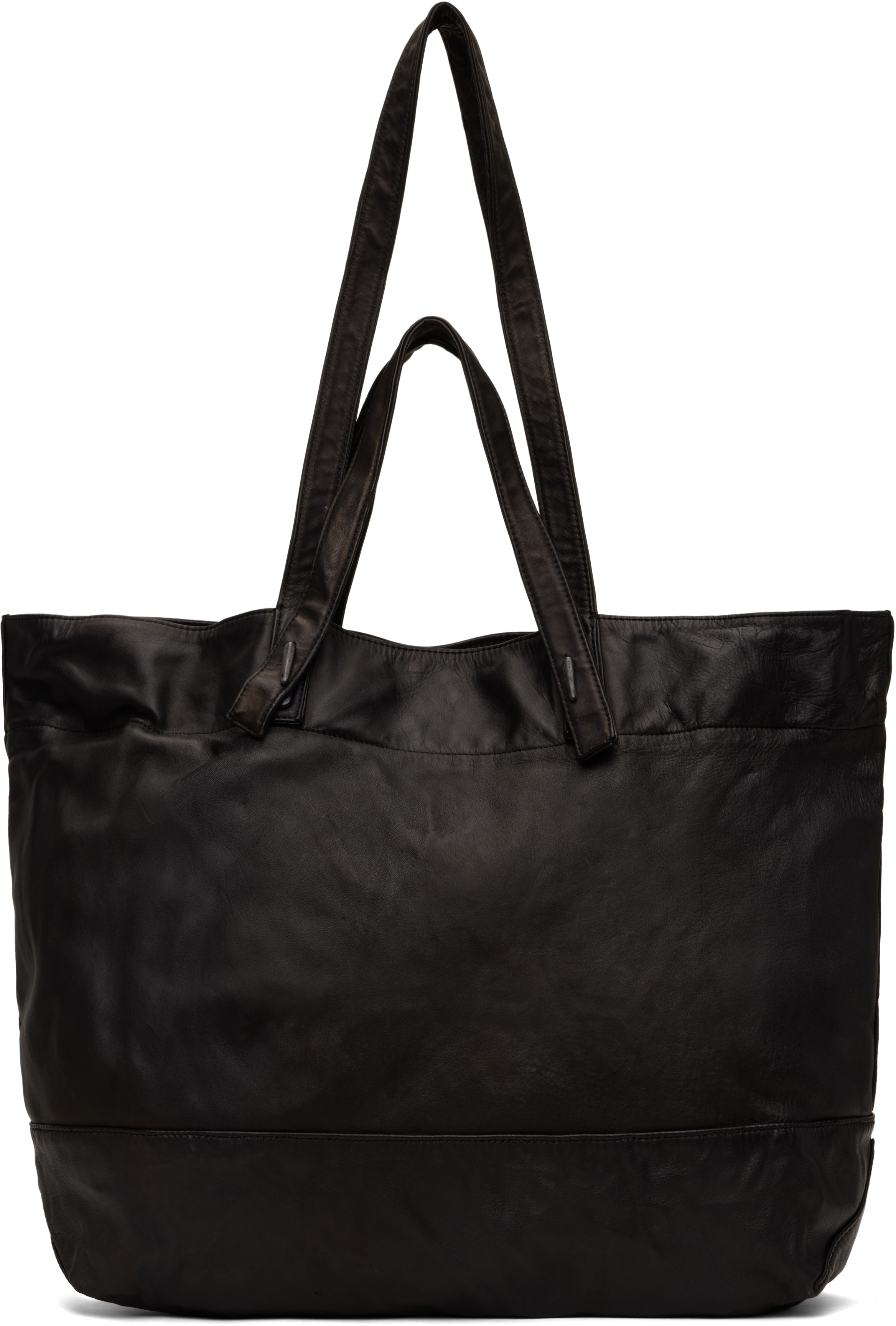 Yohji Yamamoto Black Product Dyeing Horse Double Handle Tote