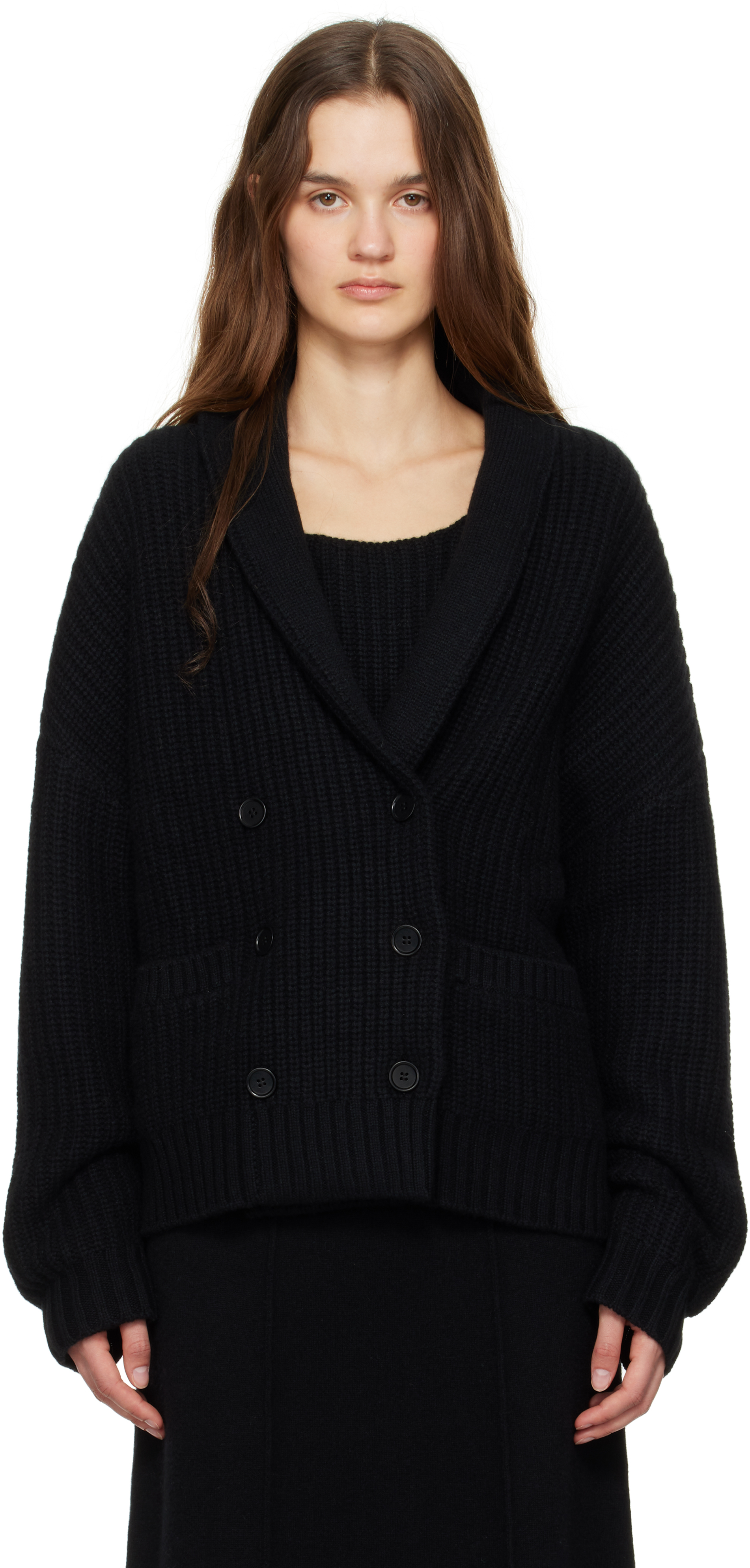 【関税込み】LISA YANG ブラック Annalike カーディガン LISA YANG: ブラック Annalike カーディガン | SSENSE 日本