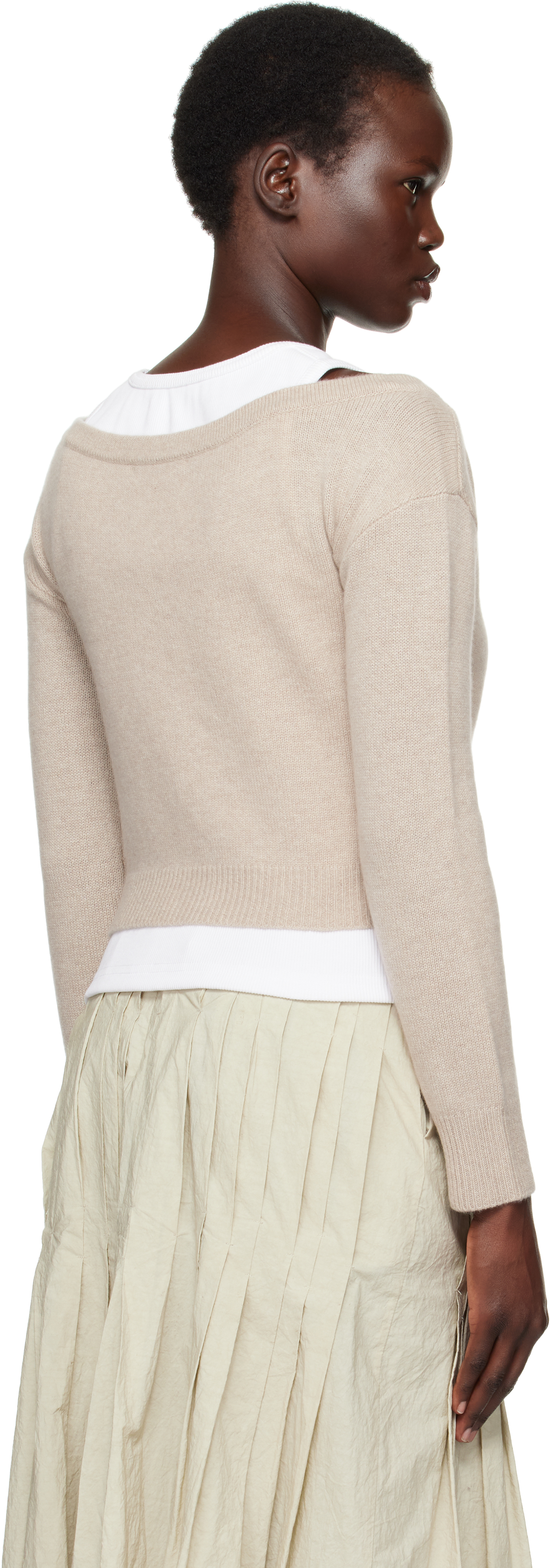 Lisa Yang Taupe Beata Cardigan In Sa Sand