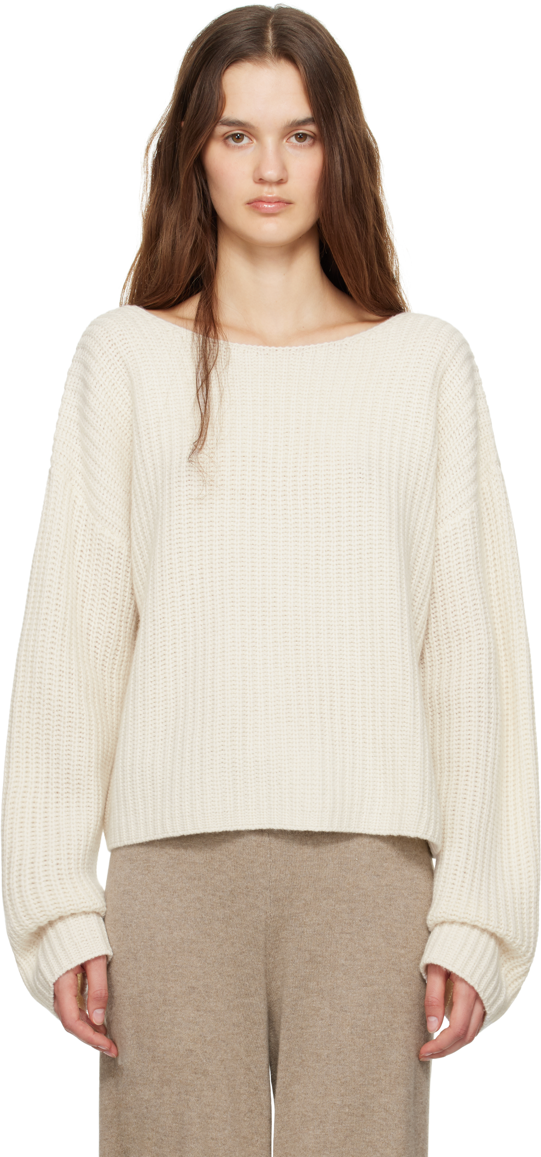 Lisa Yang Off-white Kajsa Sweater In Cr Cream