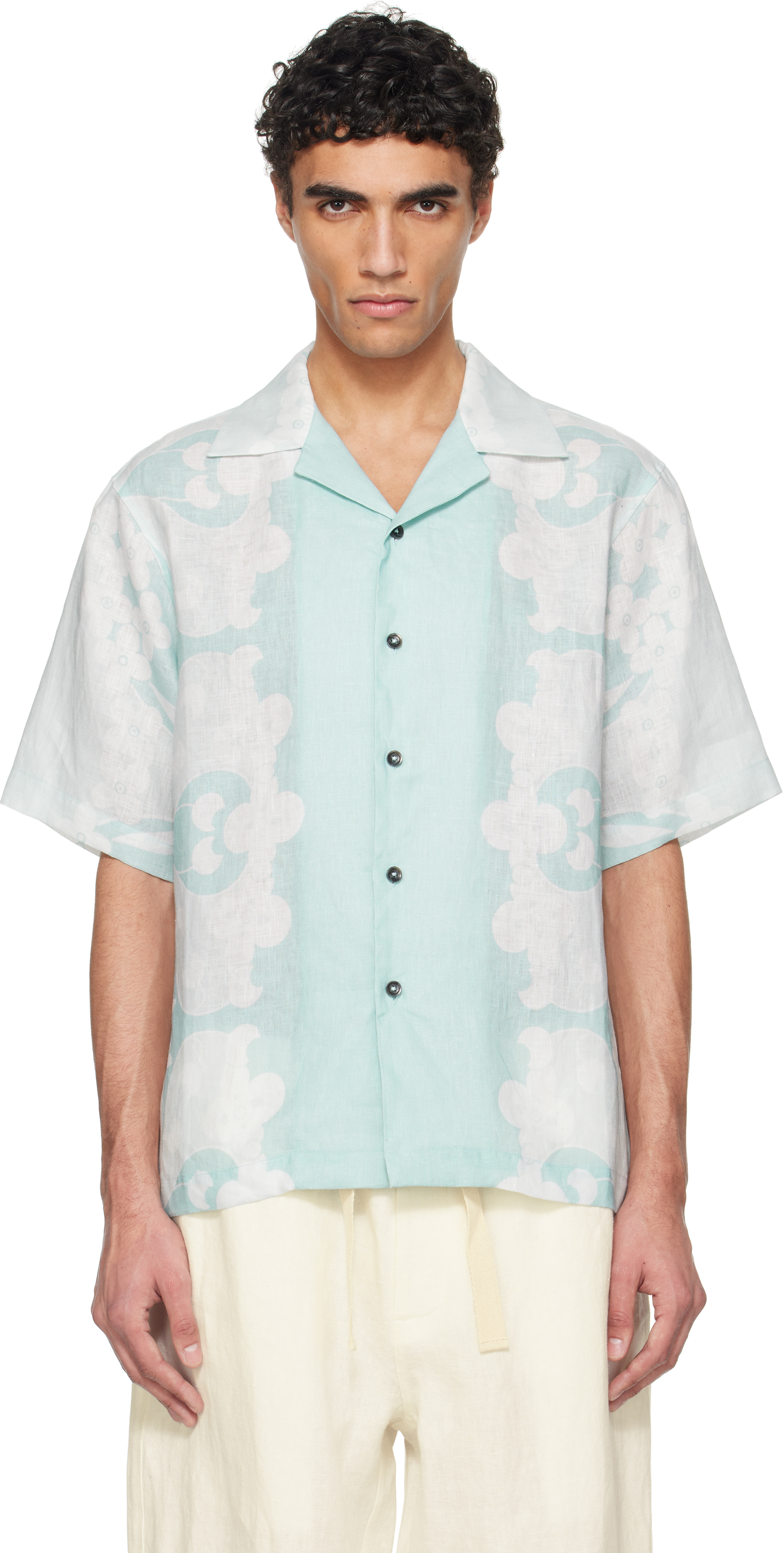 Blue Paradise Floral Camp Collar Shirt