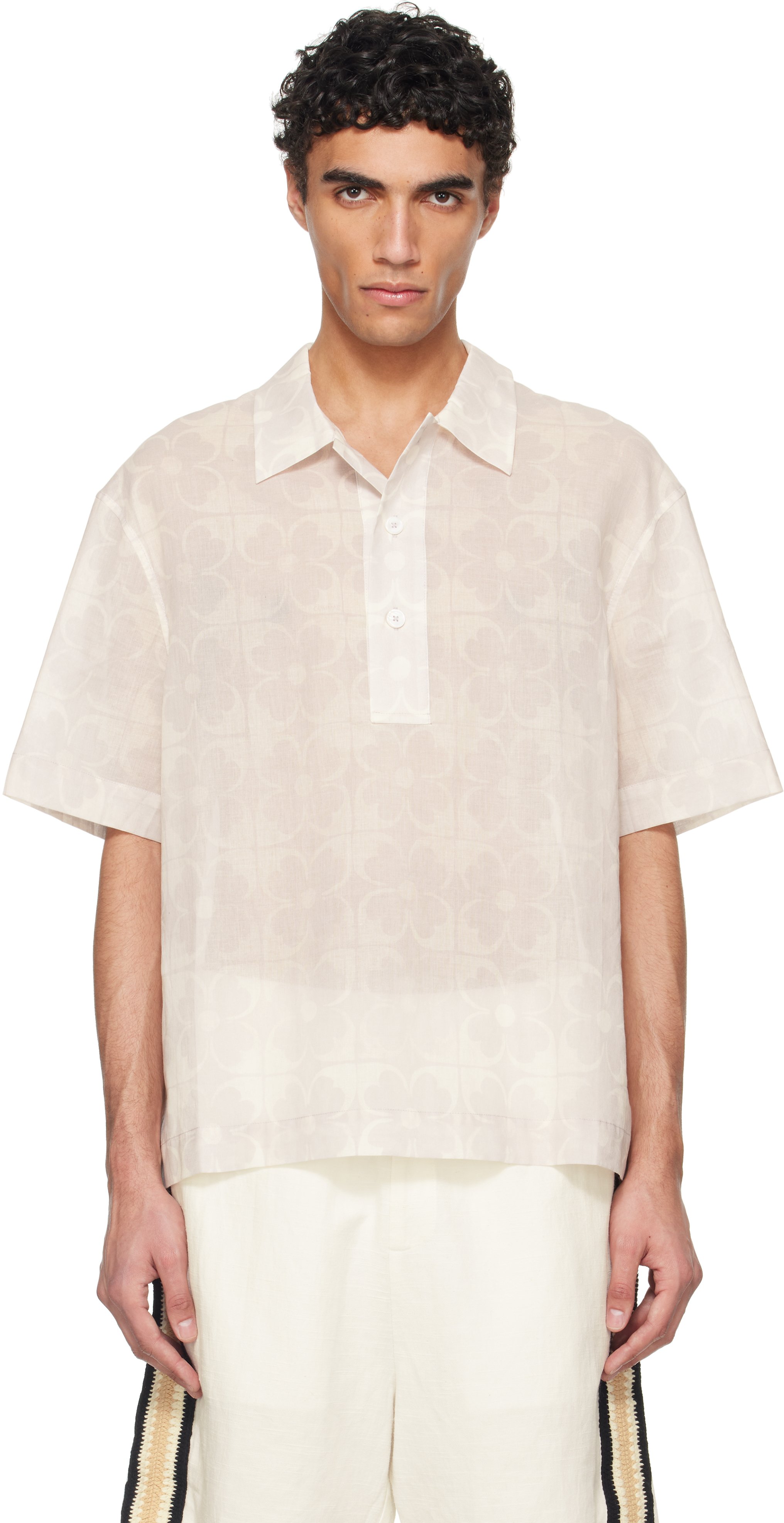 Off-White Sheer Floral Shirt