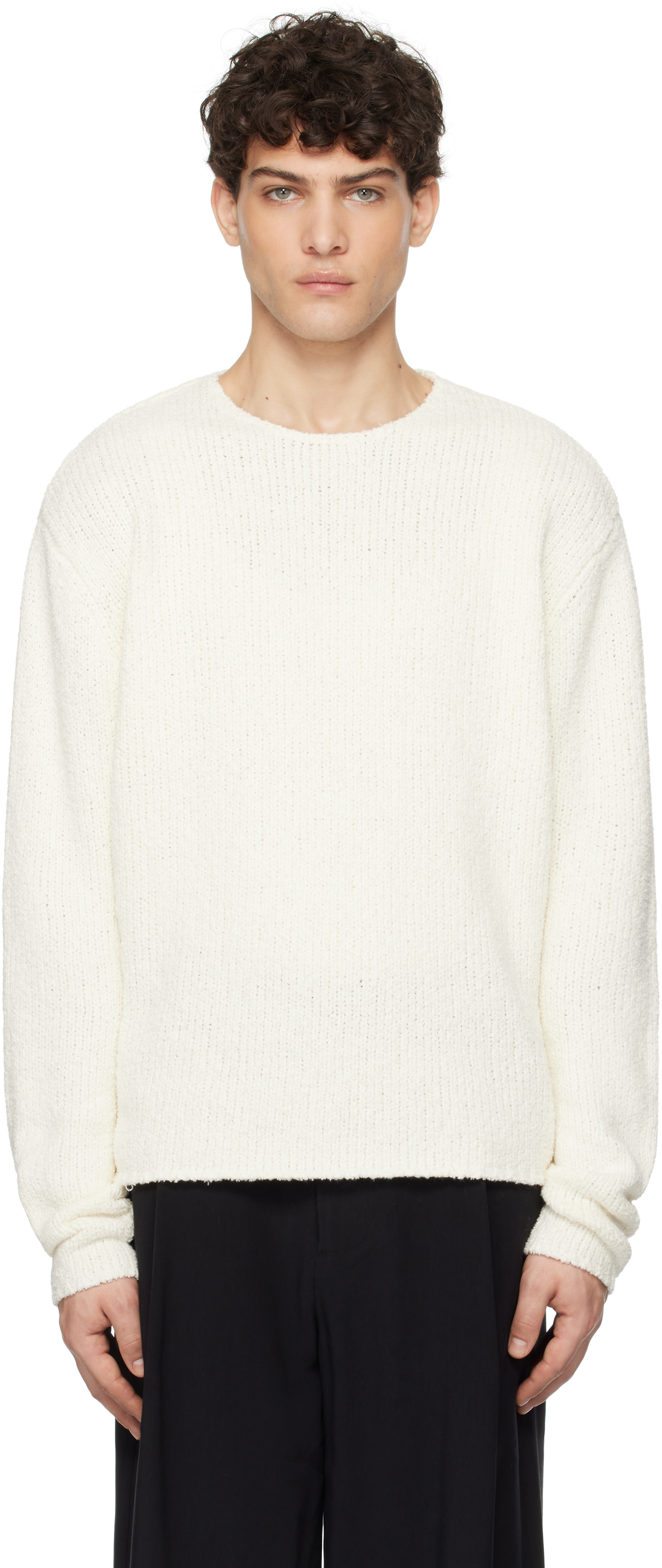 Off-White Cotton Cashmere Sweater